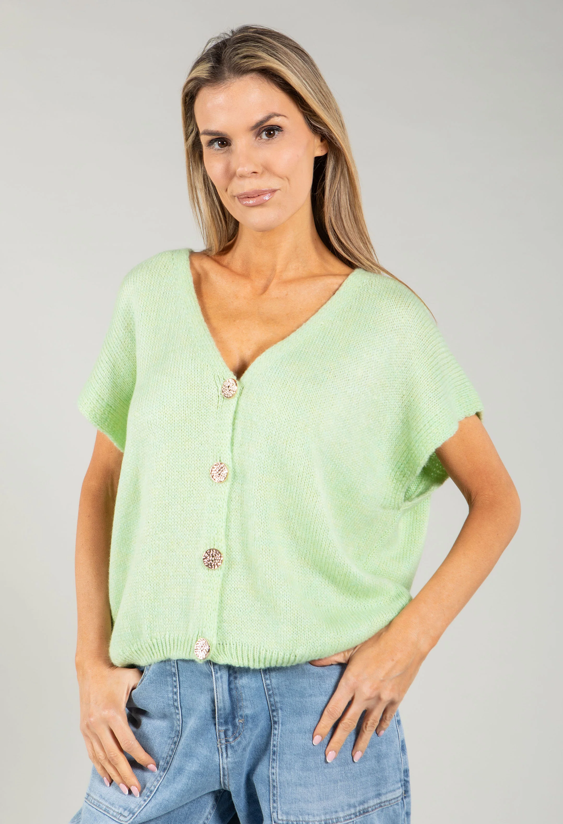 Gold Button Knitted Vest - Image 14