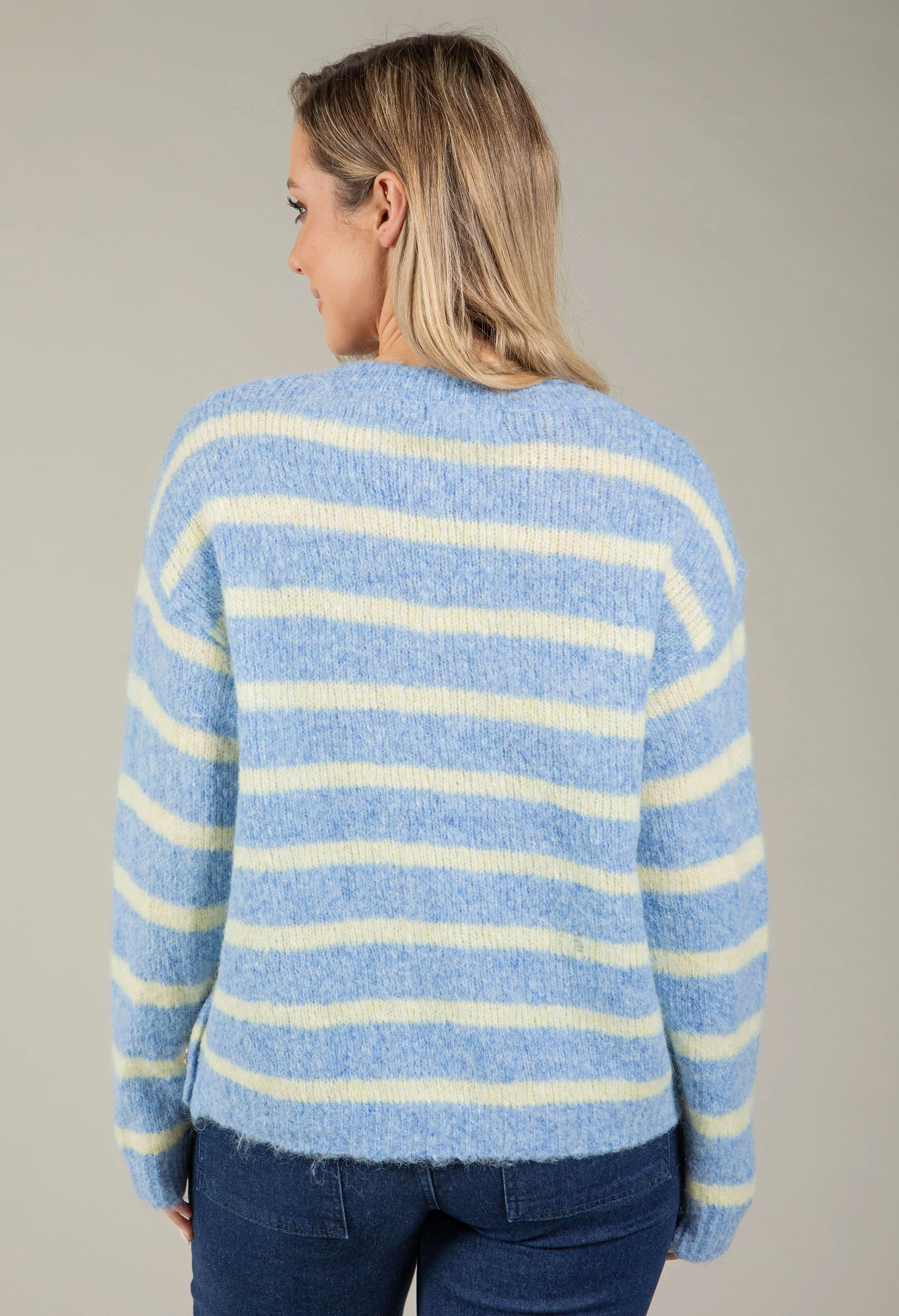 Gold Button Striped Knit Jumper - Image 4
