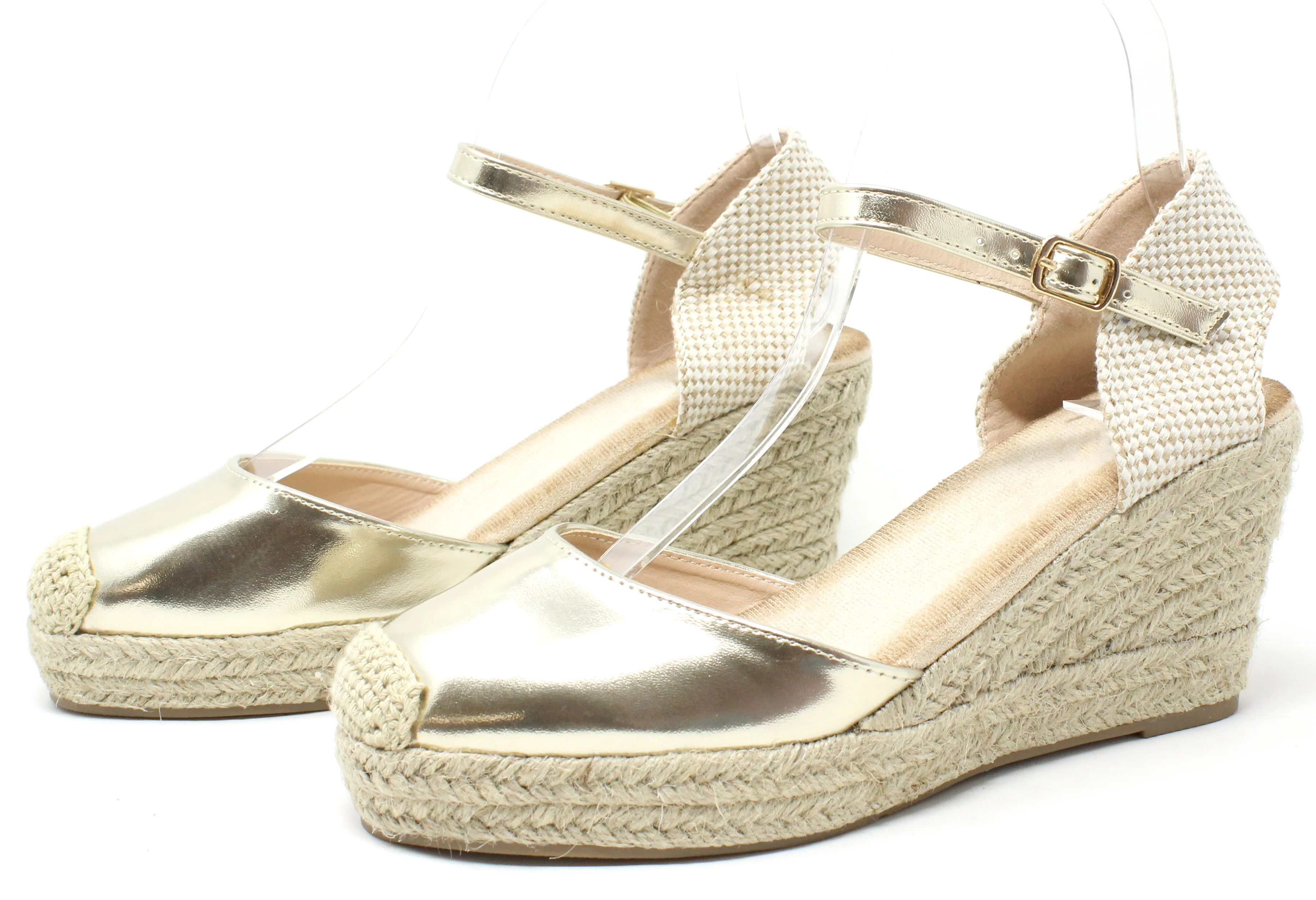 Gold Espadrille Wedge - Image 3