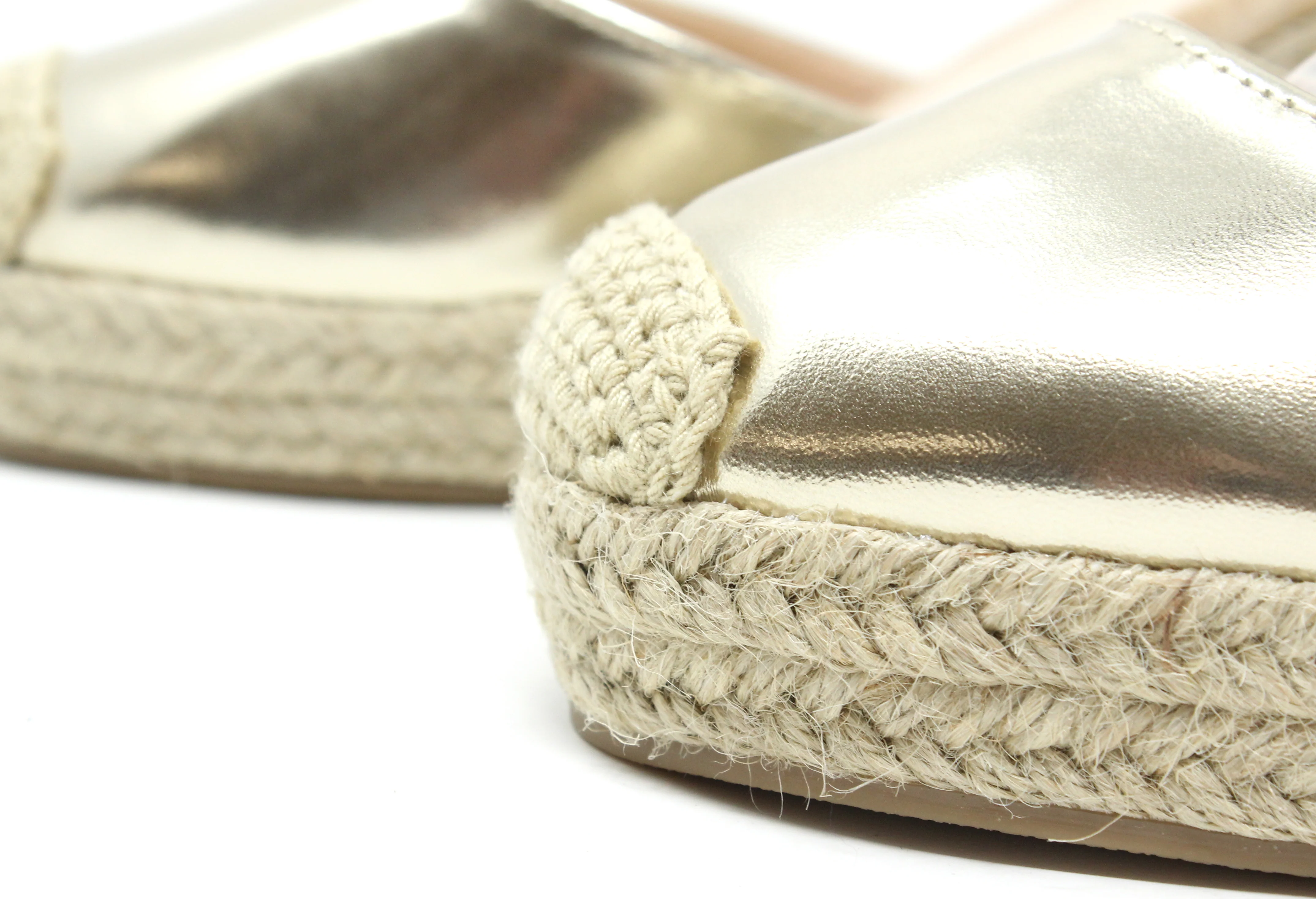Gold Espadrille Wedge - Image 4
