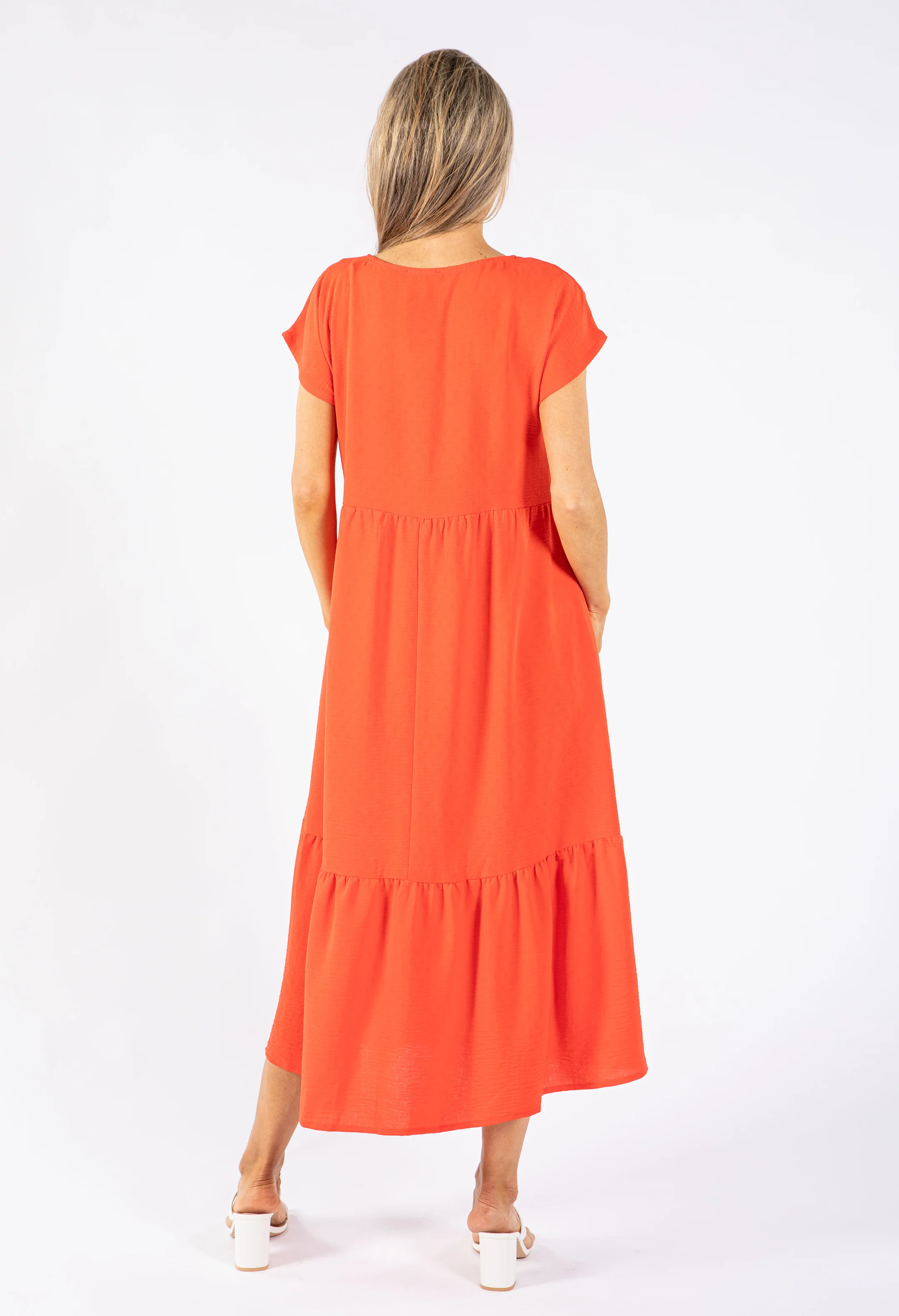 Gold Trim Tiered Dress - Image 4