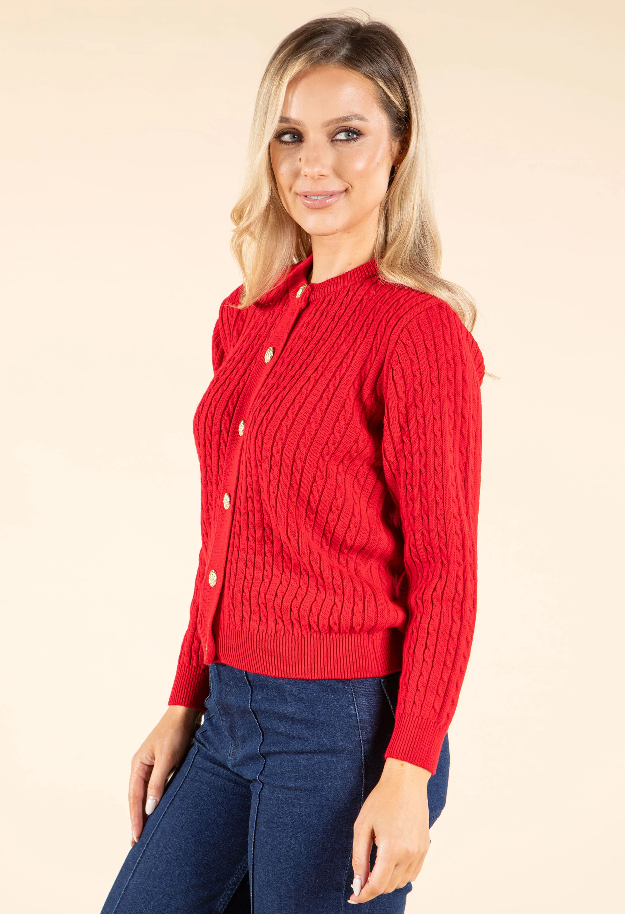 Goldy Cable Knit Cardigan - Image 3