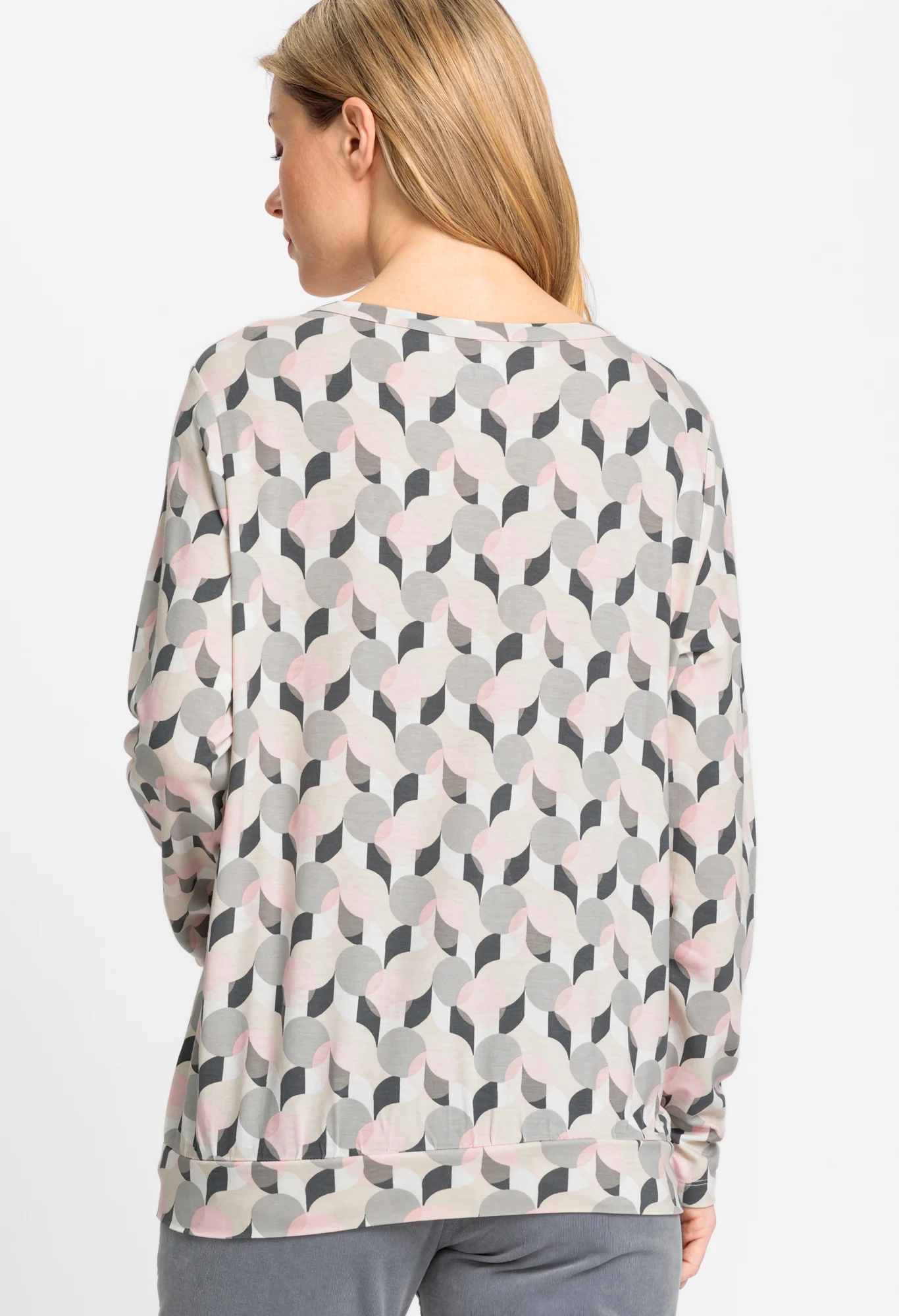 Graphic Print Top with Slip Neckline - Image 3