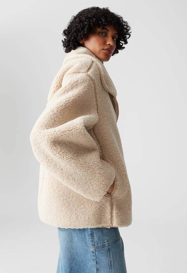 Hafine Regular soft teddy jacket - Image 3