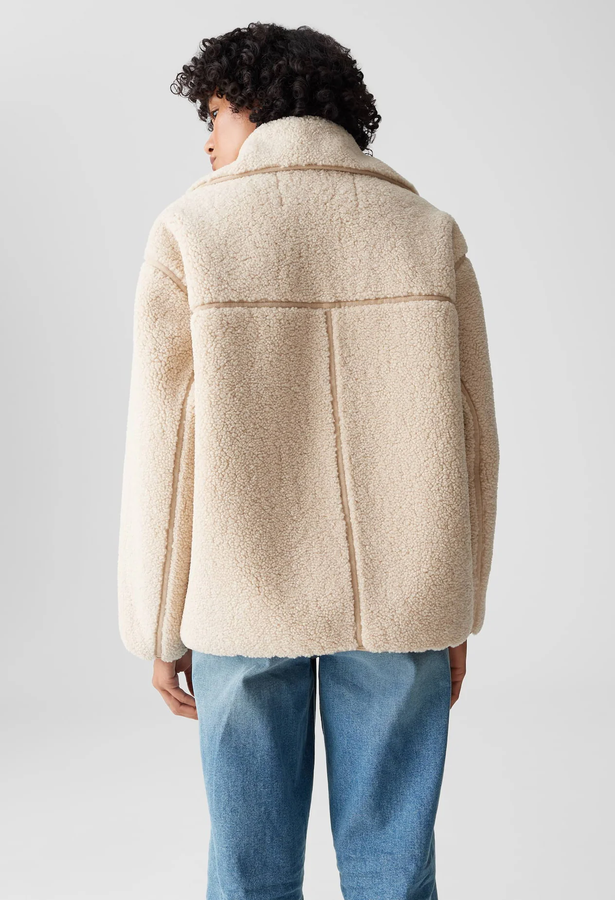 Hafine Regular soft teddy jacket - Image 4