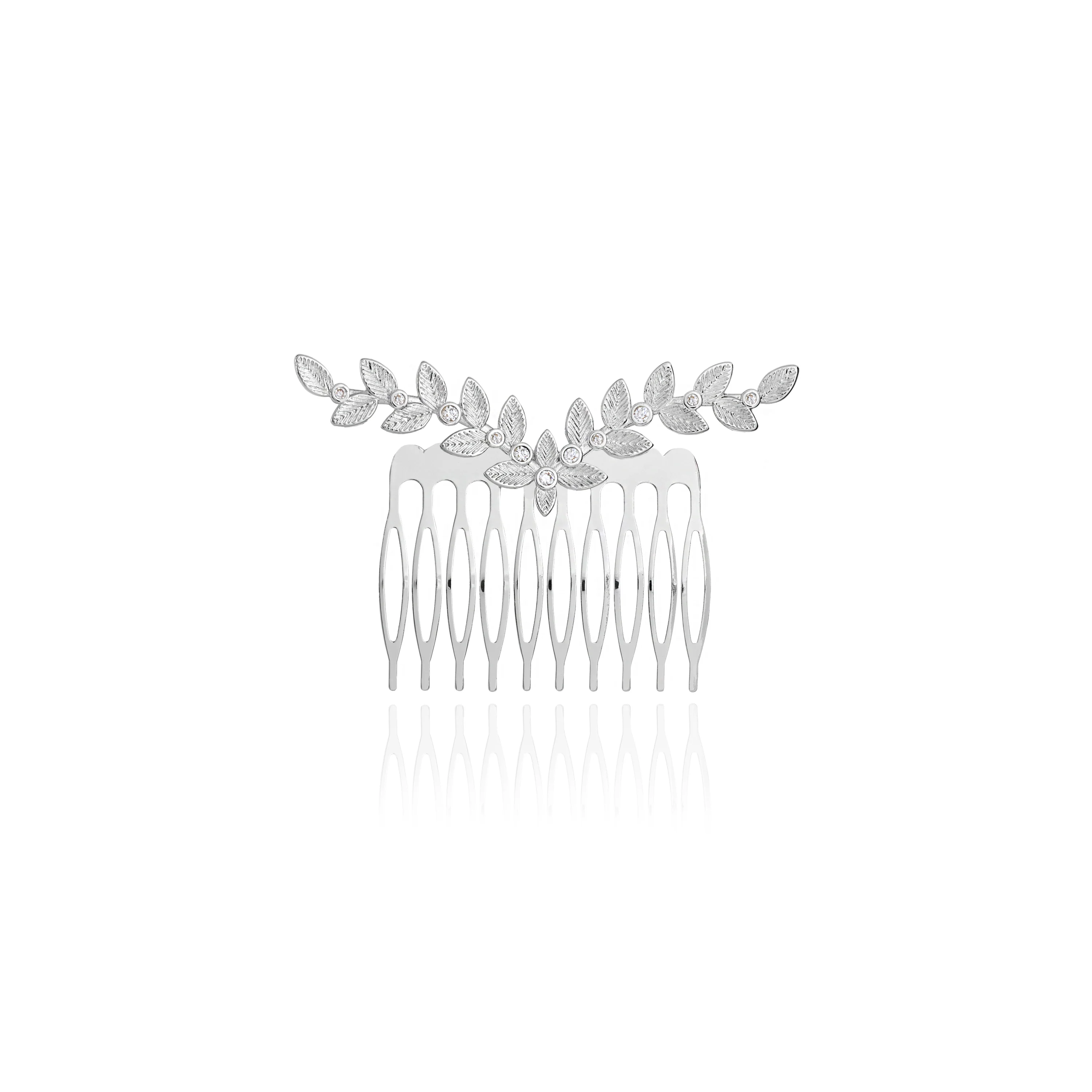 HAPPY EVER AFTER HAIR ACCESSORIES | CRYSTAL LEAF HAIR COMB - Image 2