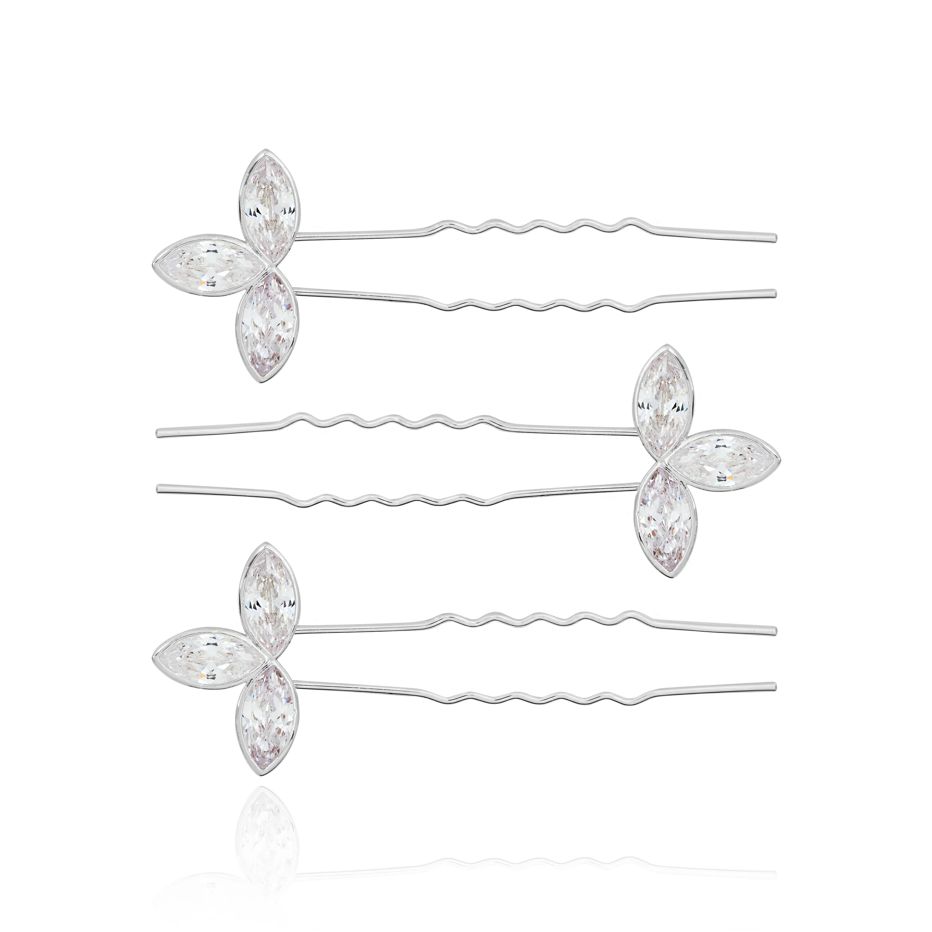HAPPY EVER AFTER HAIR ACCESSORIES | CRYSTAL LEAF HAIR PINS - Image 2
