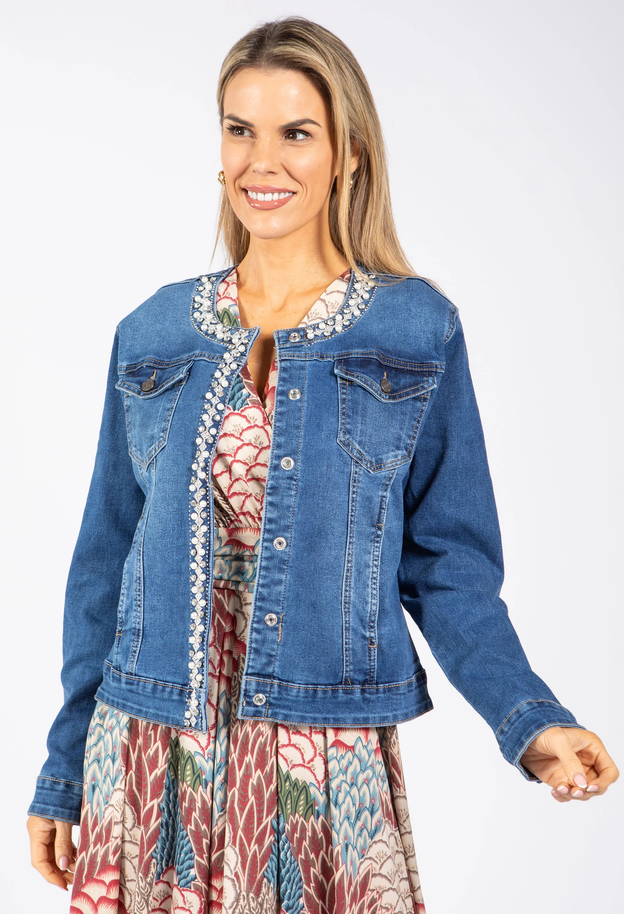 Helene Slim Fit Denim Jacket - Image 7