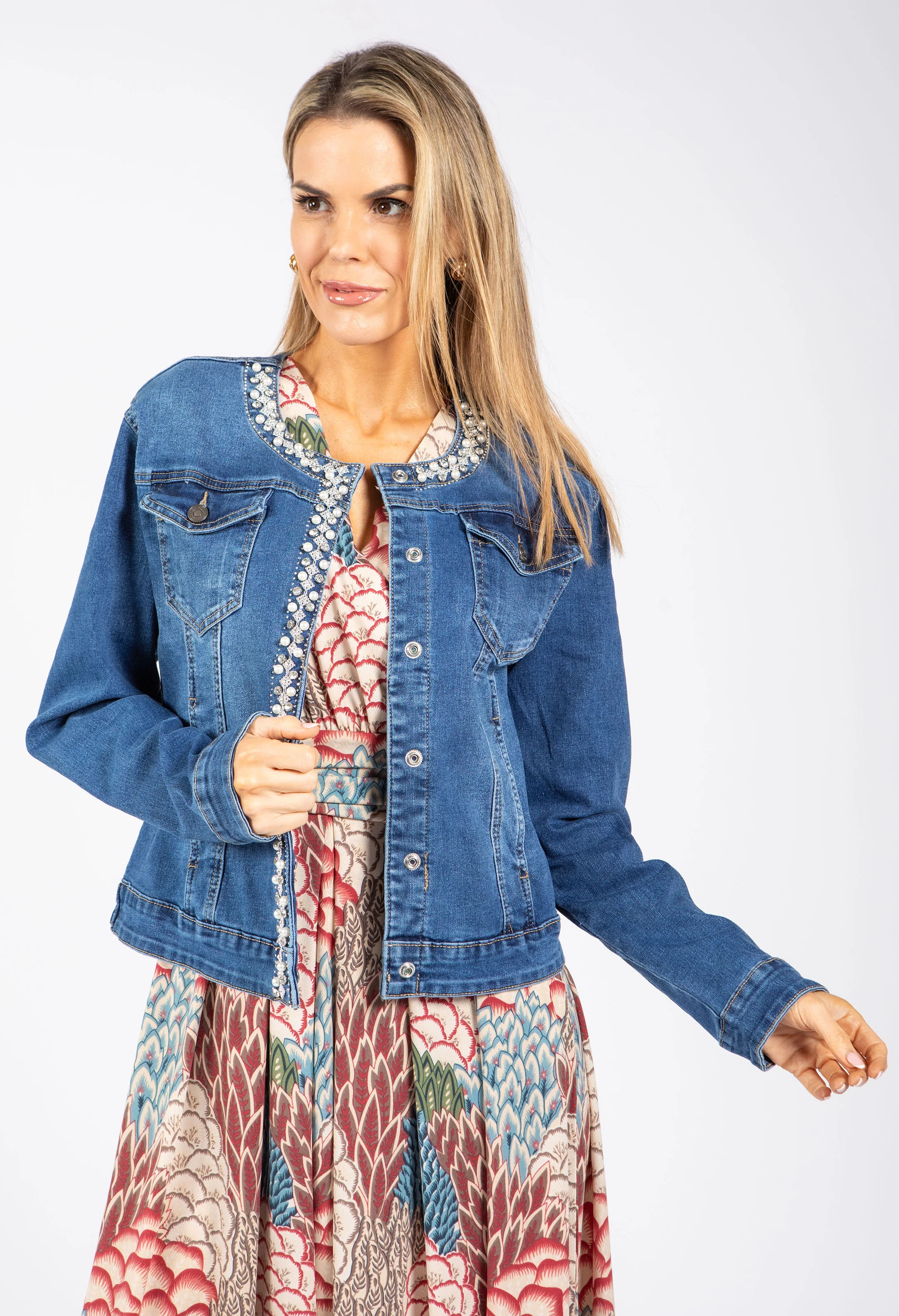 Helene Slim Fit Denim Jacket - Image 8