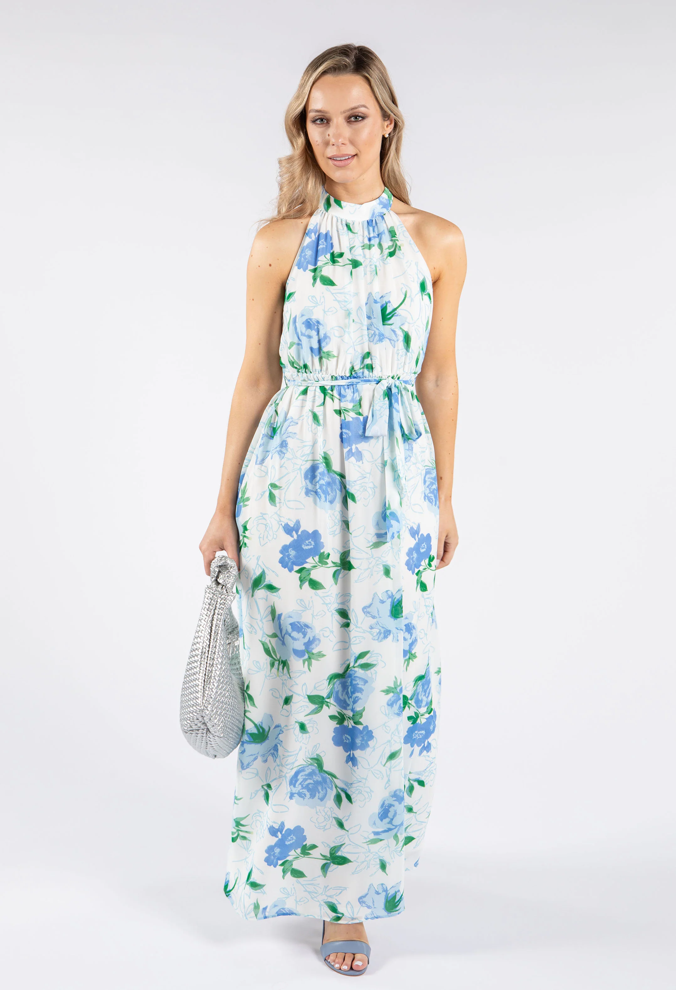 High Neck Floral Midi Dress - Image 5