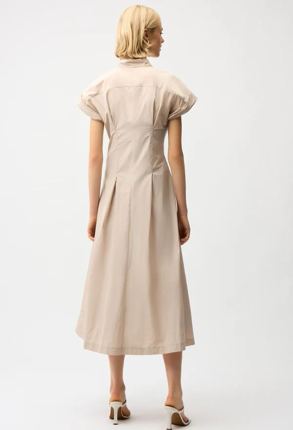 High-neck Midi Wrap Dress - Image 2