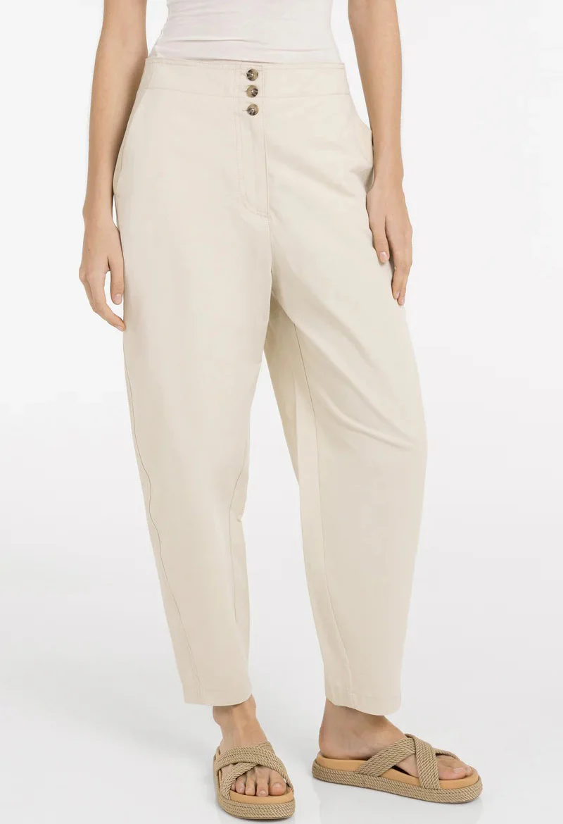 High waist barrel trousers with button detail - Image 7