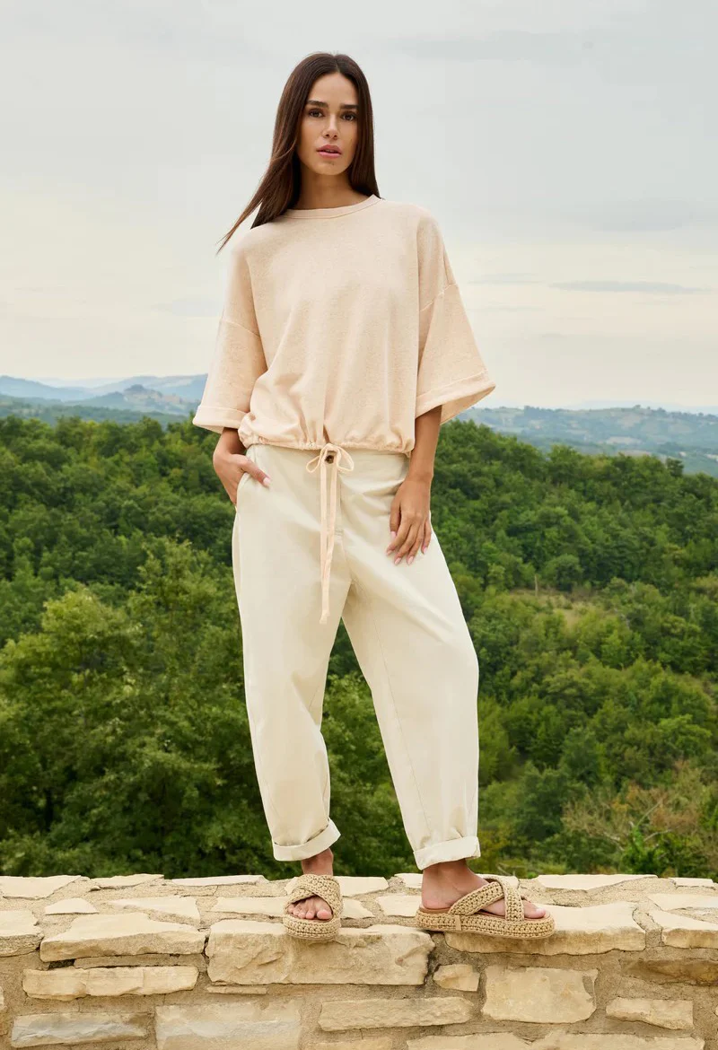 High waist barrel trousers with button detail - Image 8