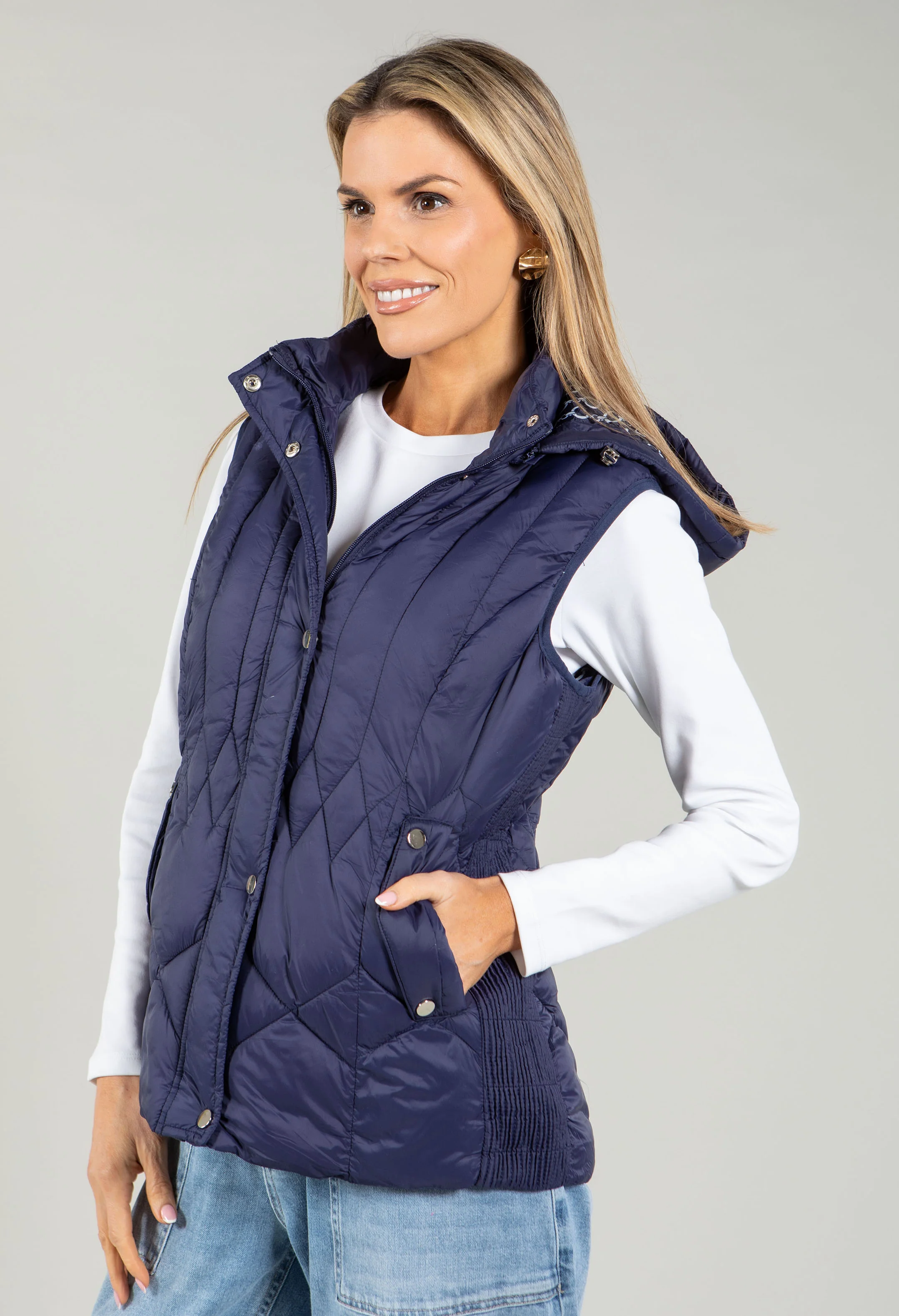 Hooded Quilted Gilet - Image 7