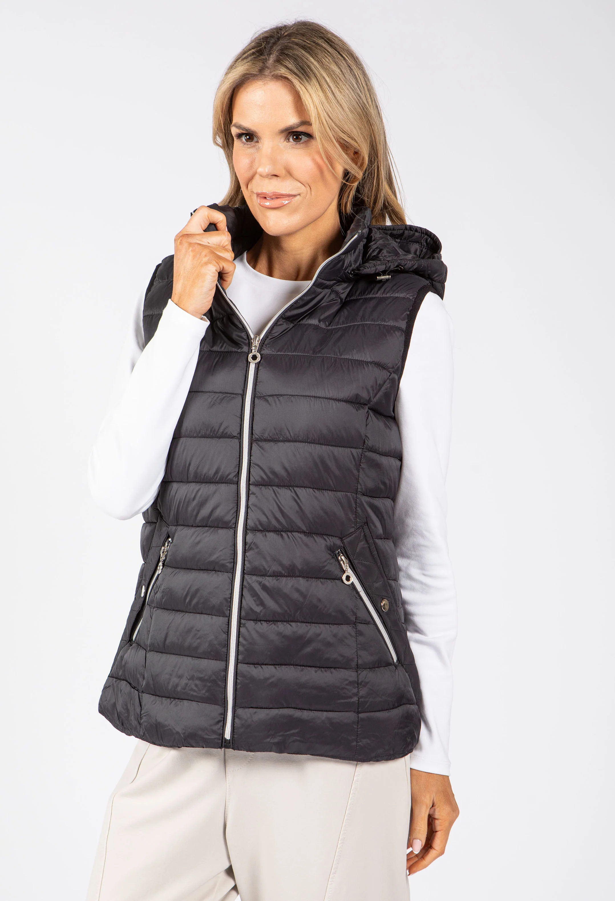 Hooded Quilted Gilet - Image 2