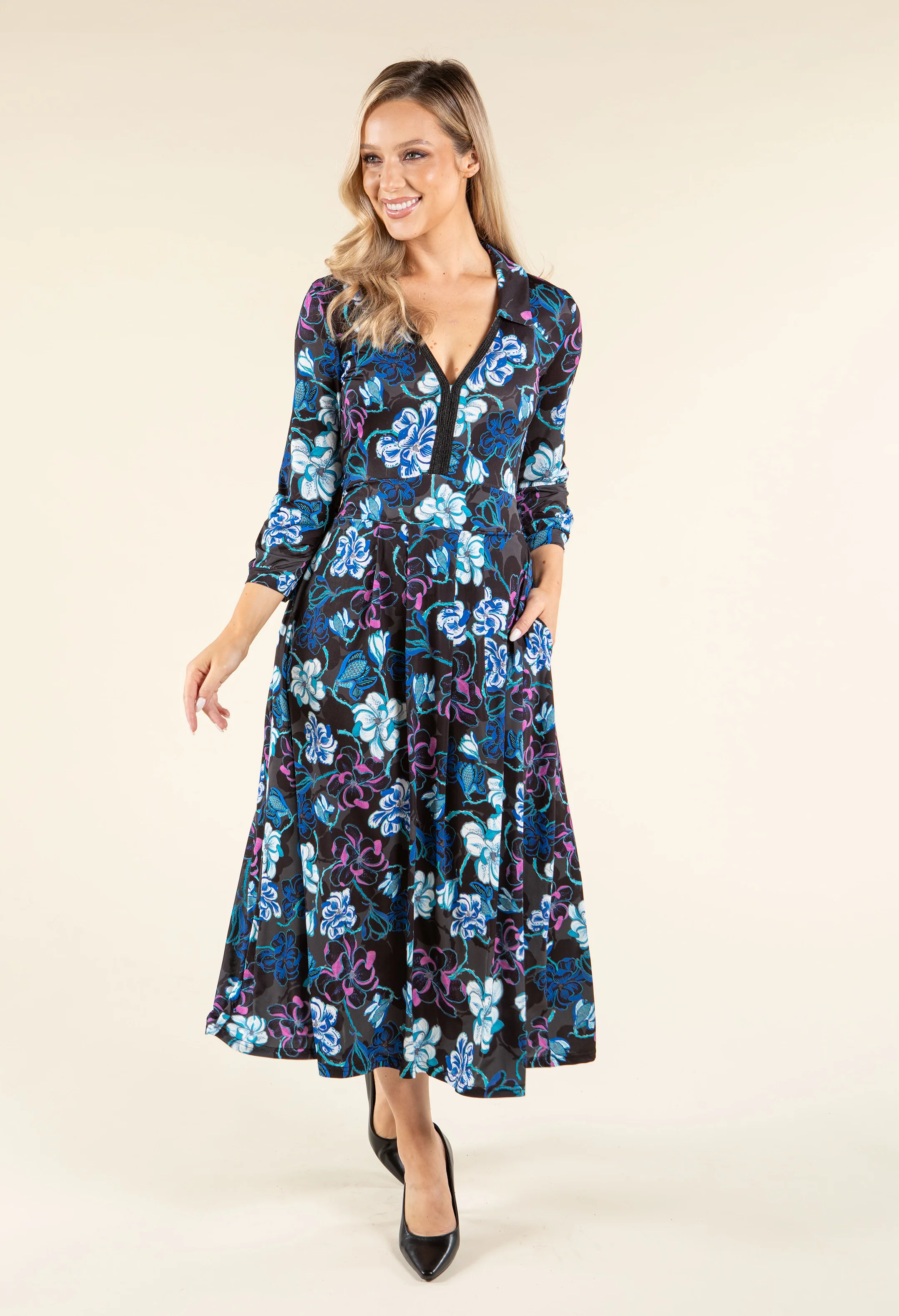 Iris Floral Print Midi Dress - Image 2