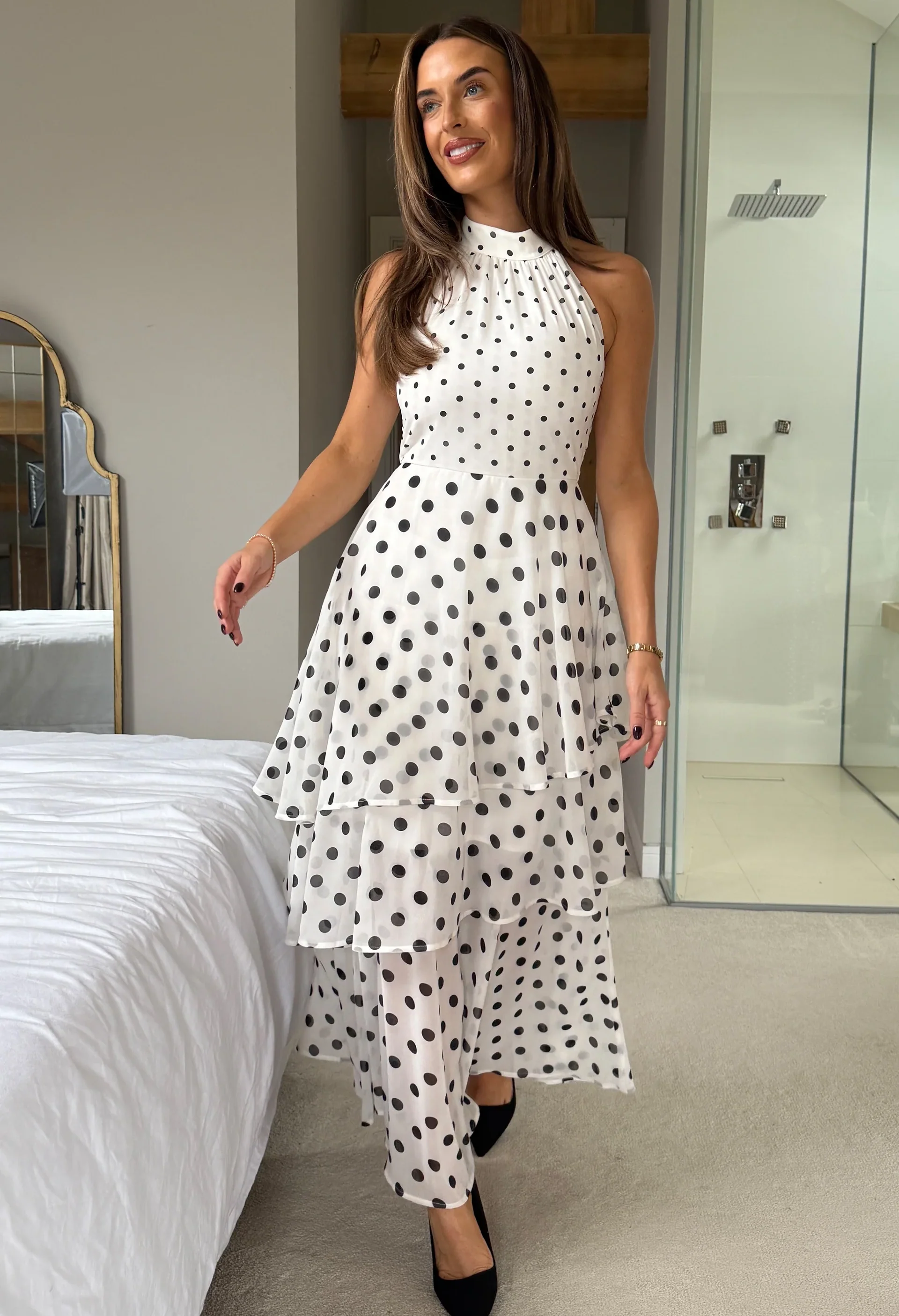 Iris Polka Dot Layered Maxi Dress - Image 3