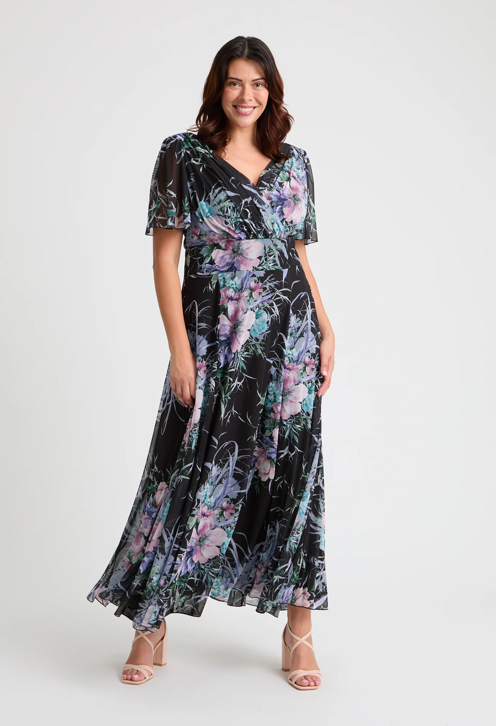 Isabelle Curve+ Float Sleeve Maxi Dress