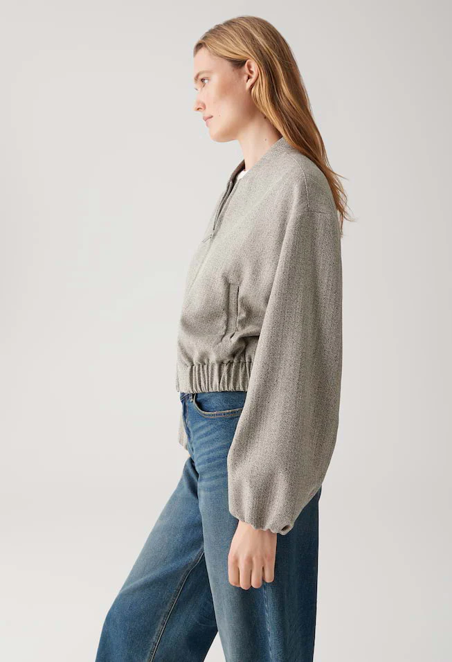 Jalea Herringbone Bomber Jacket - Image 3