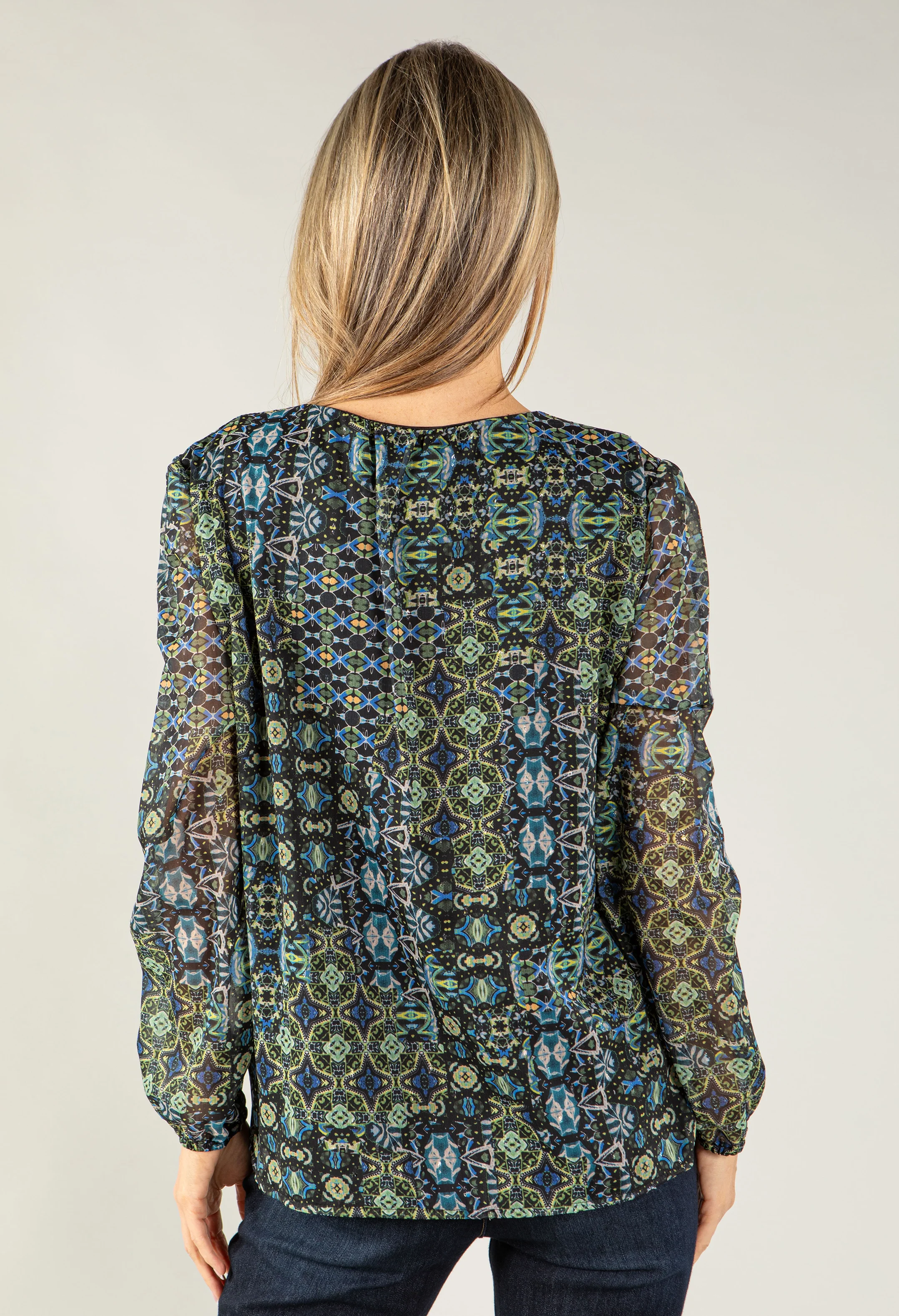 Kaleidoscope V Neck Top - Image 4