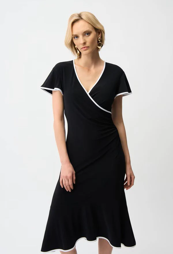 Knee-length Faux Wrap Dress - Image 3