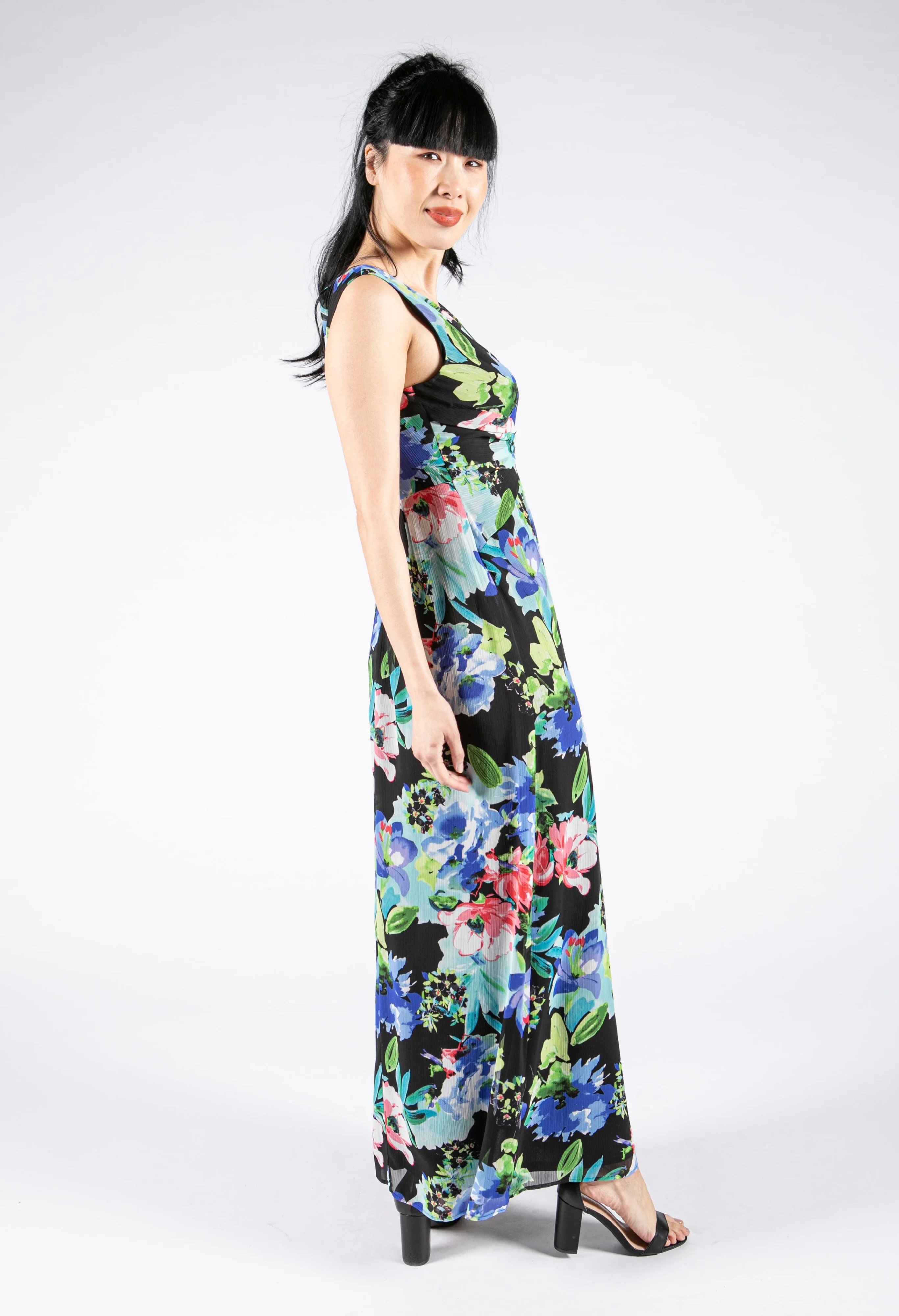 Knot Detail Floral Sleeveless Dress - Image 3