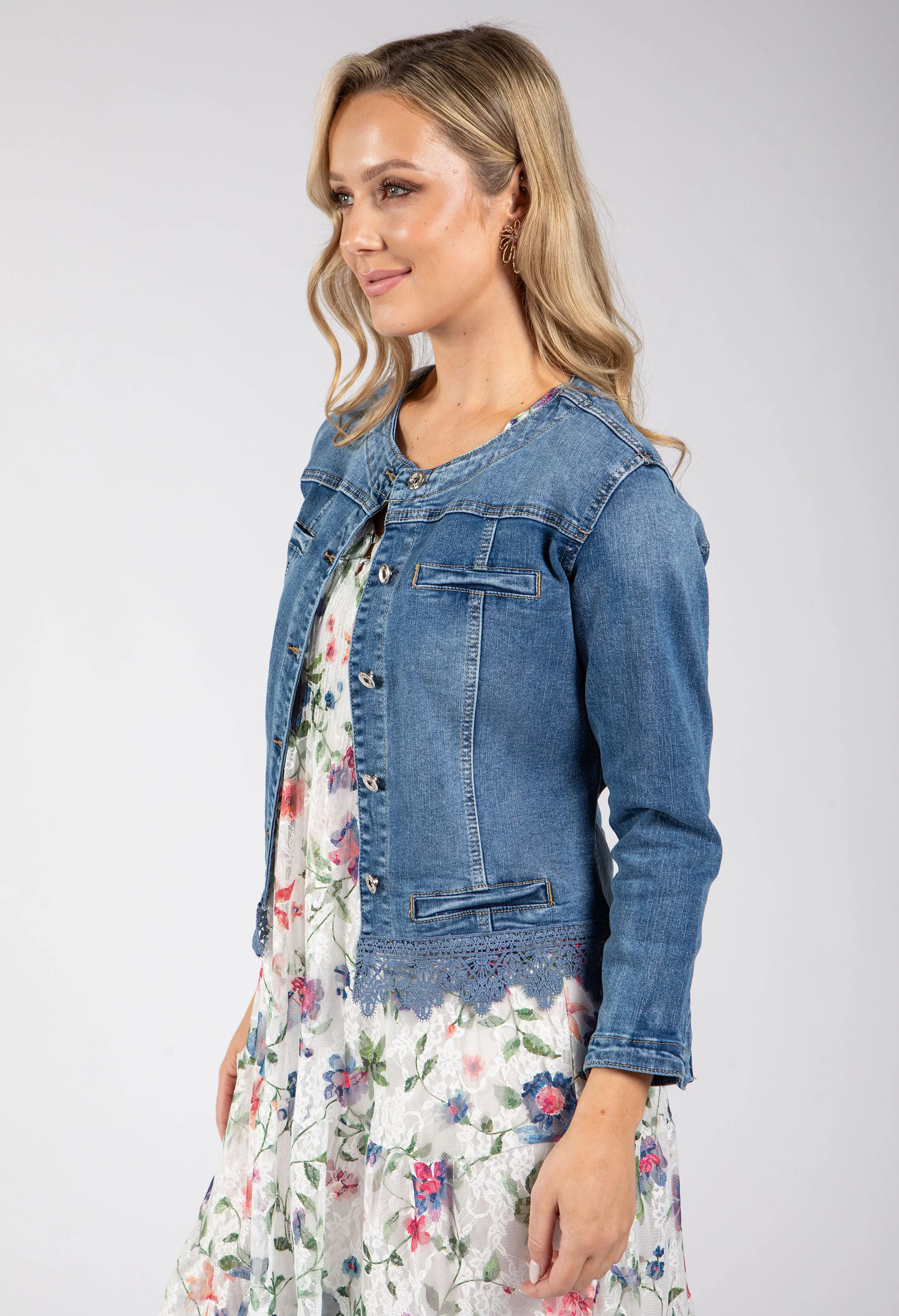 Lace Detail Denim Jacket - Image 4