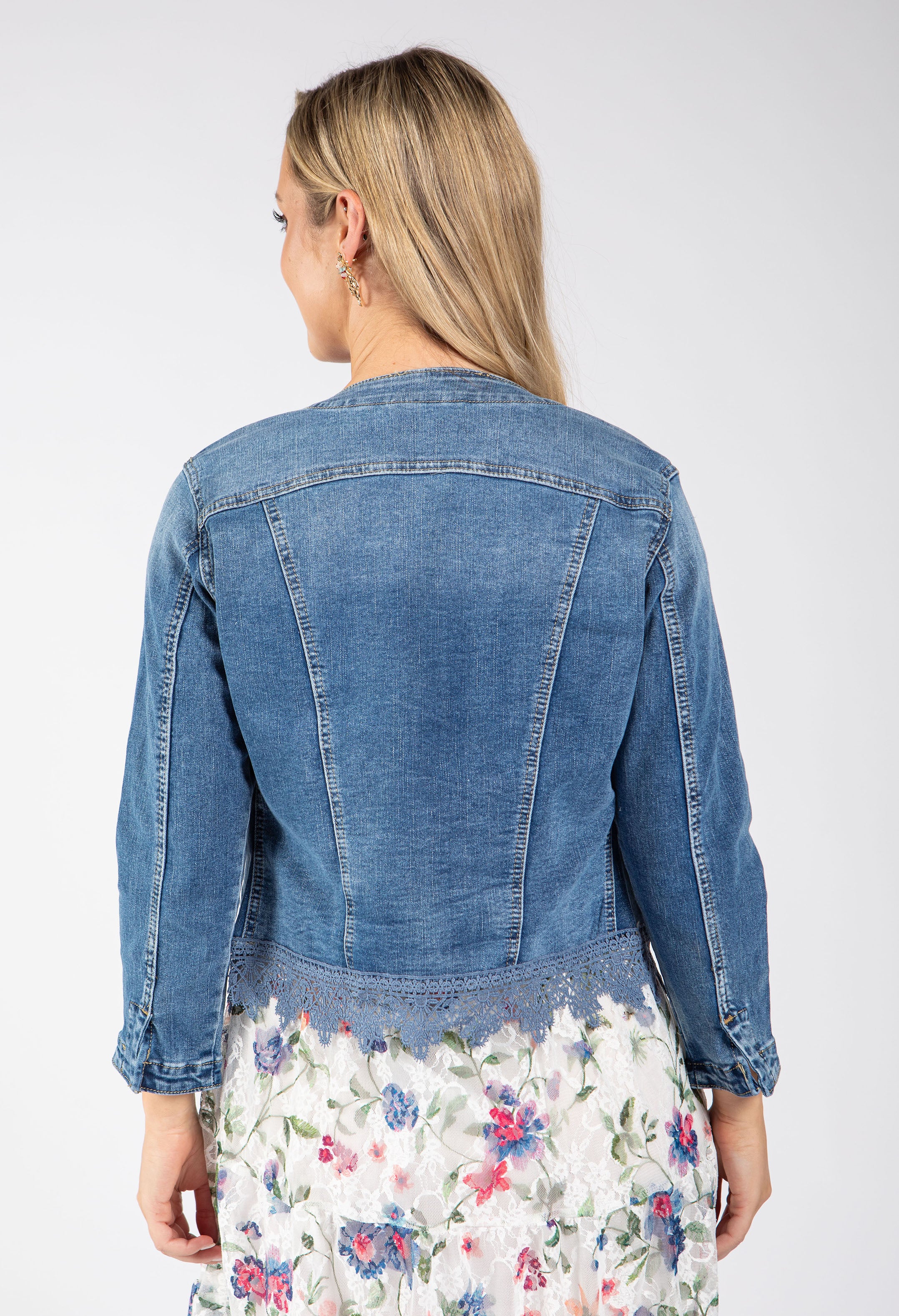 Lace Detail Denim Jacket - Image 5