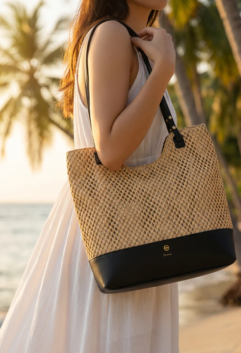 Large Straw Shopper Bag