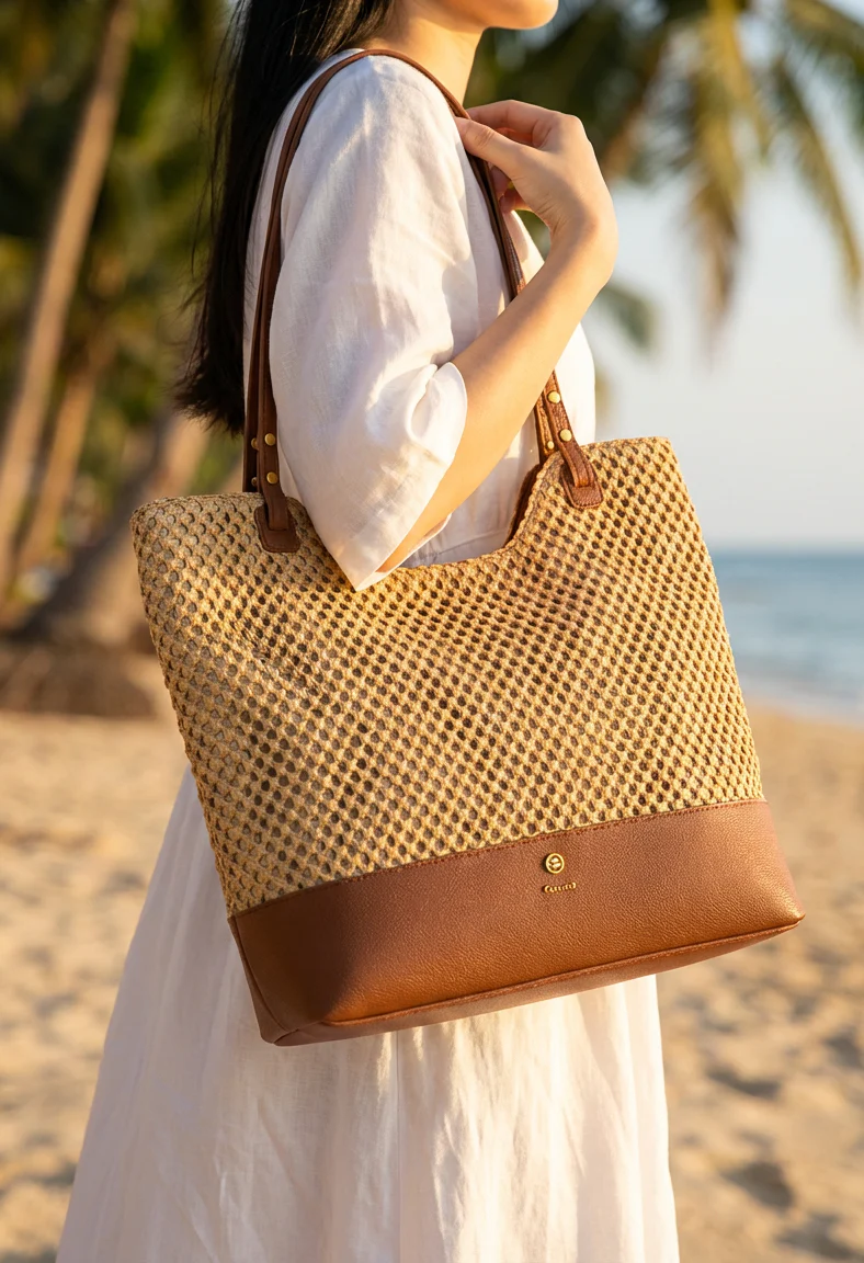 Large Straw Shopper Bag - Image 6