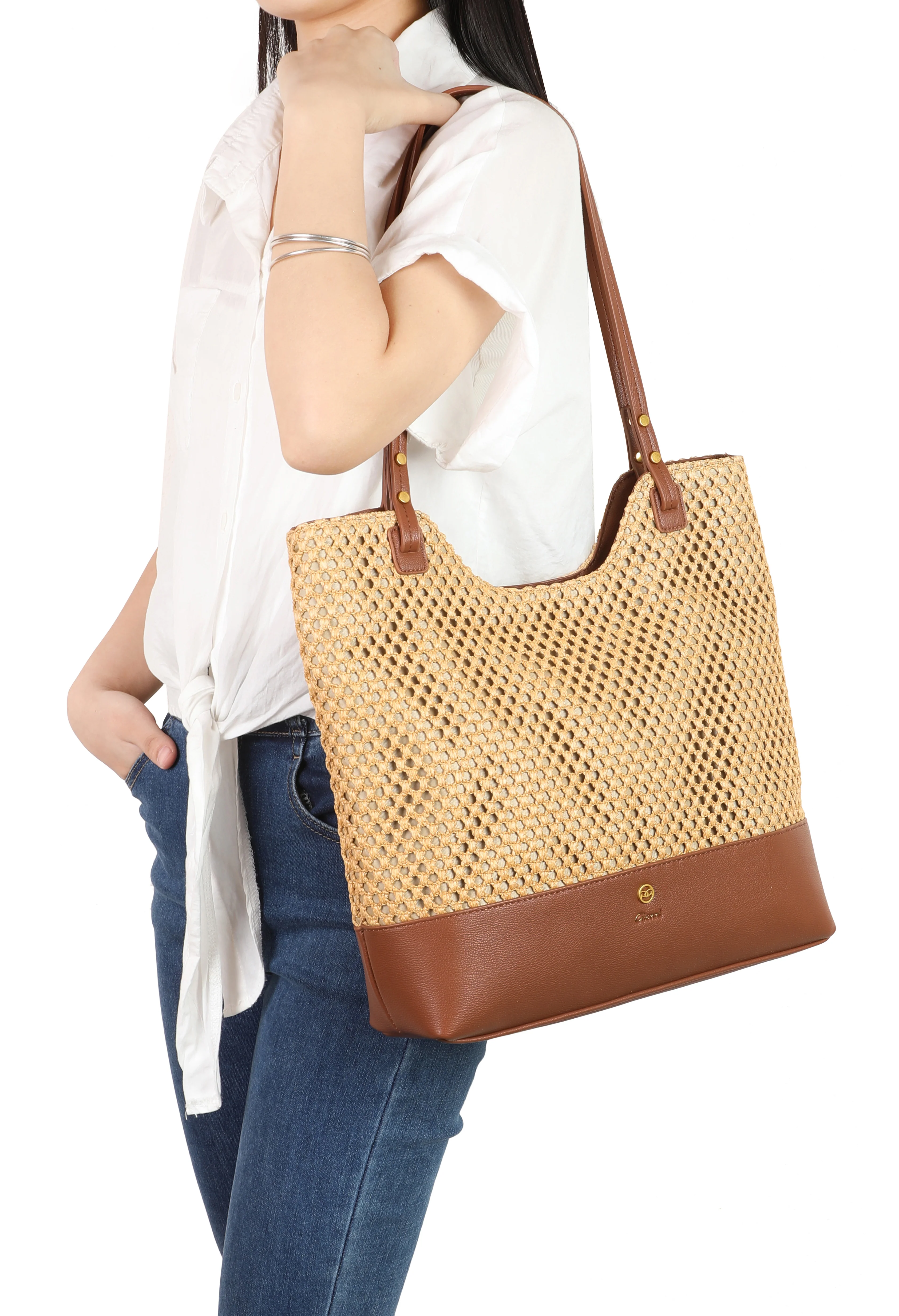 Large Straw Shopper Bag - Image 7