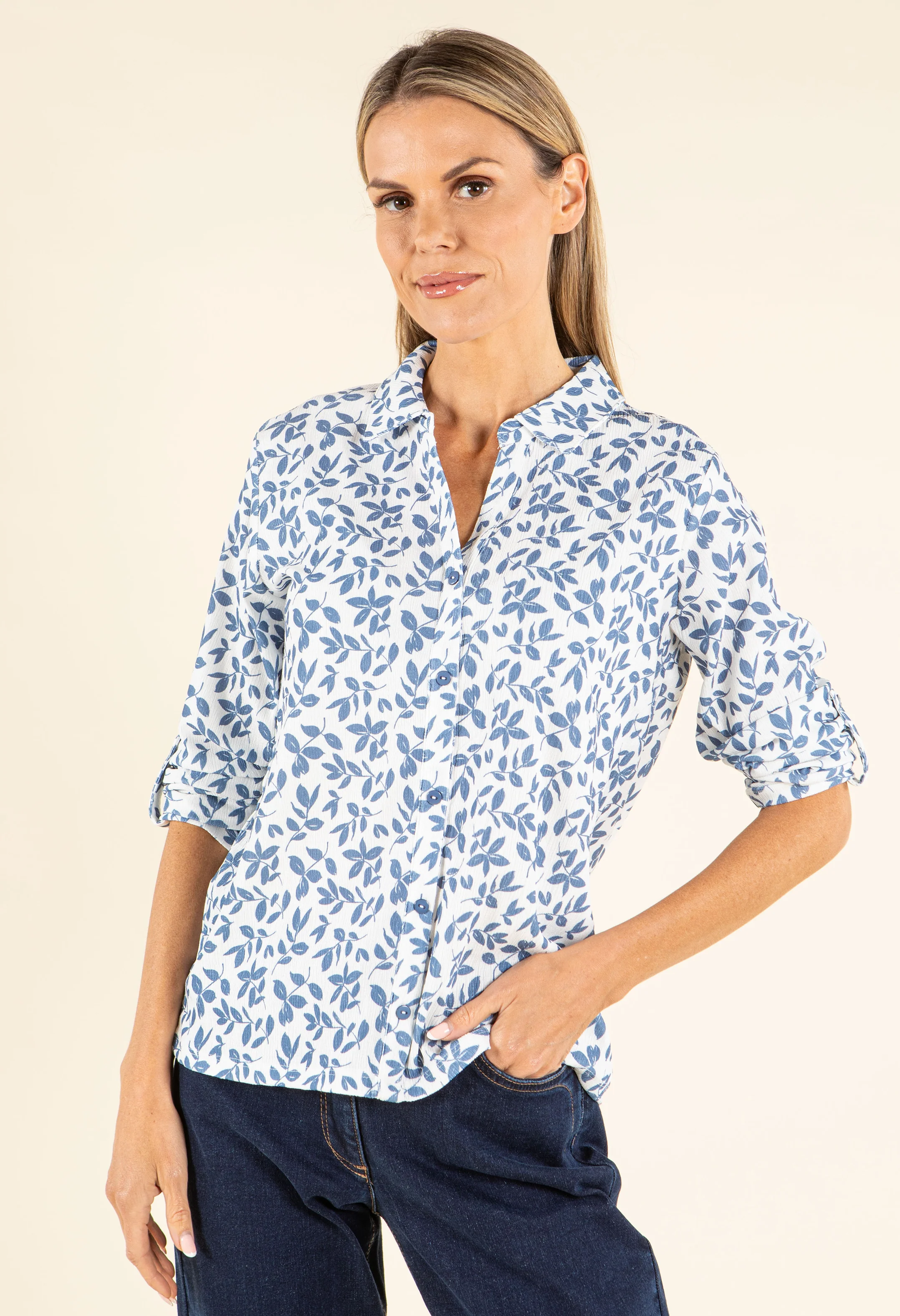 Leaf Print Blouse - Image 2