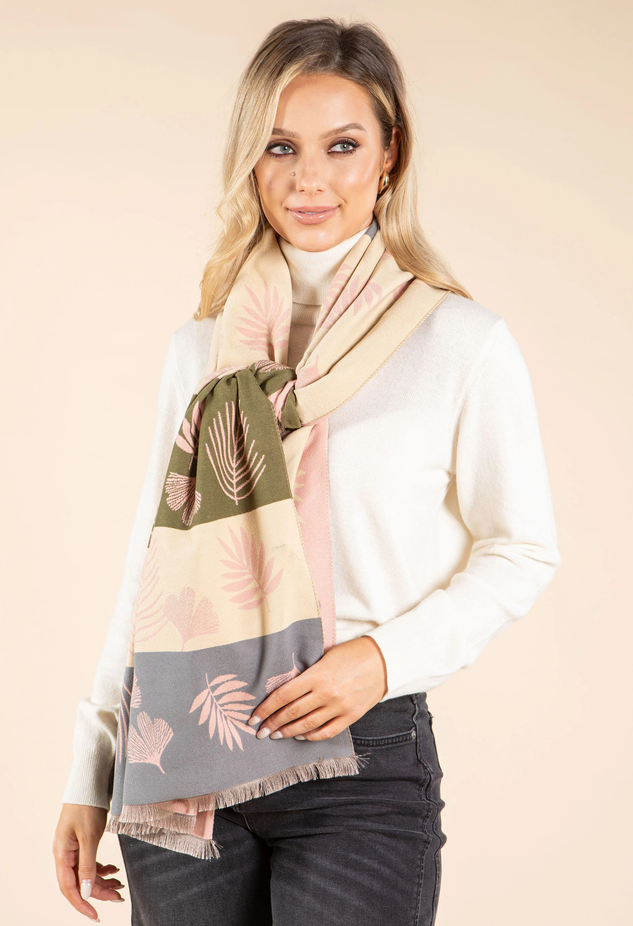 Leaf Print Scarf - Image 3
