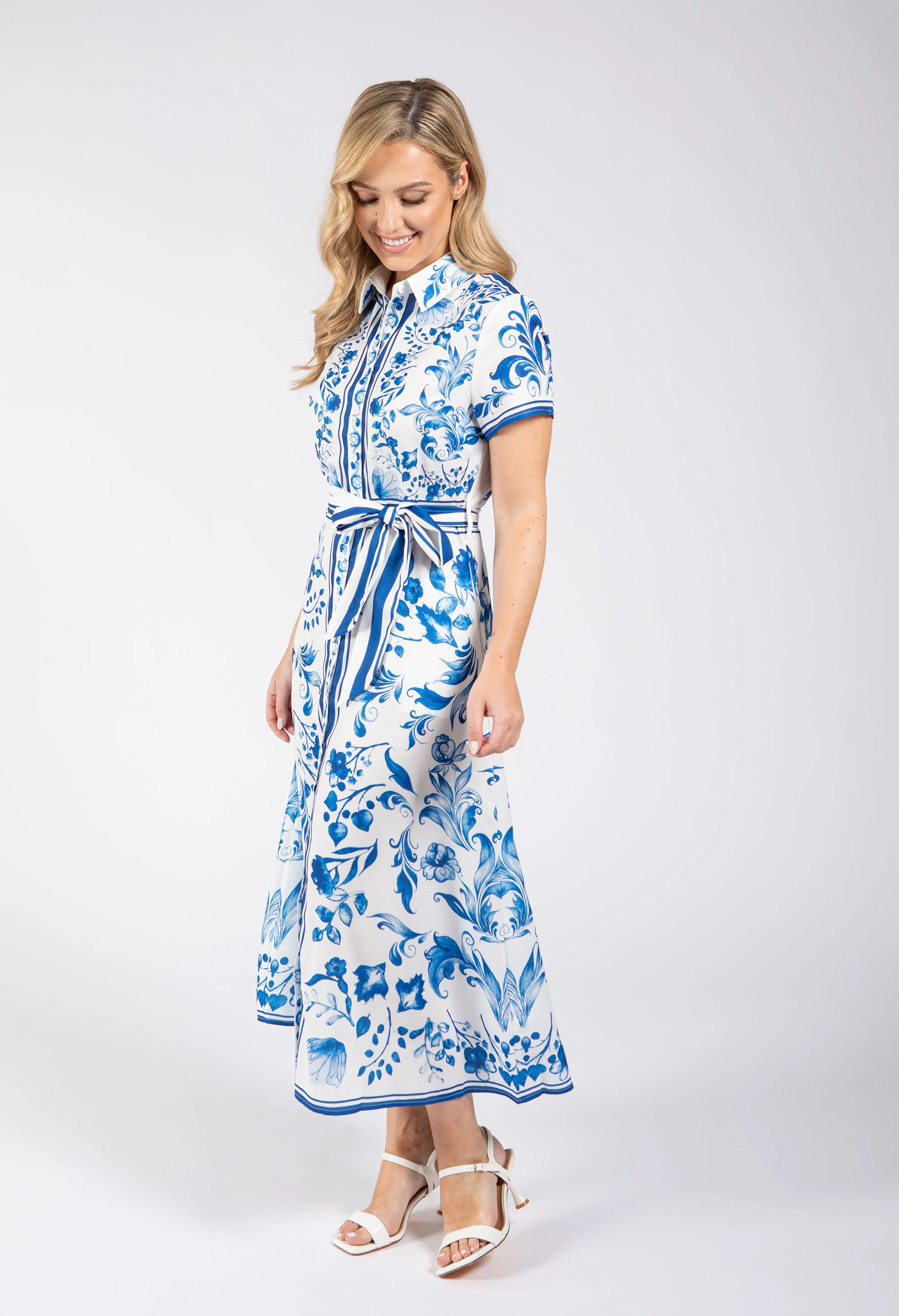 Leaf Print Shirt Dress - Image 3