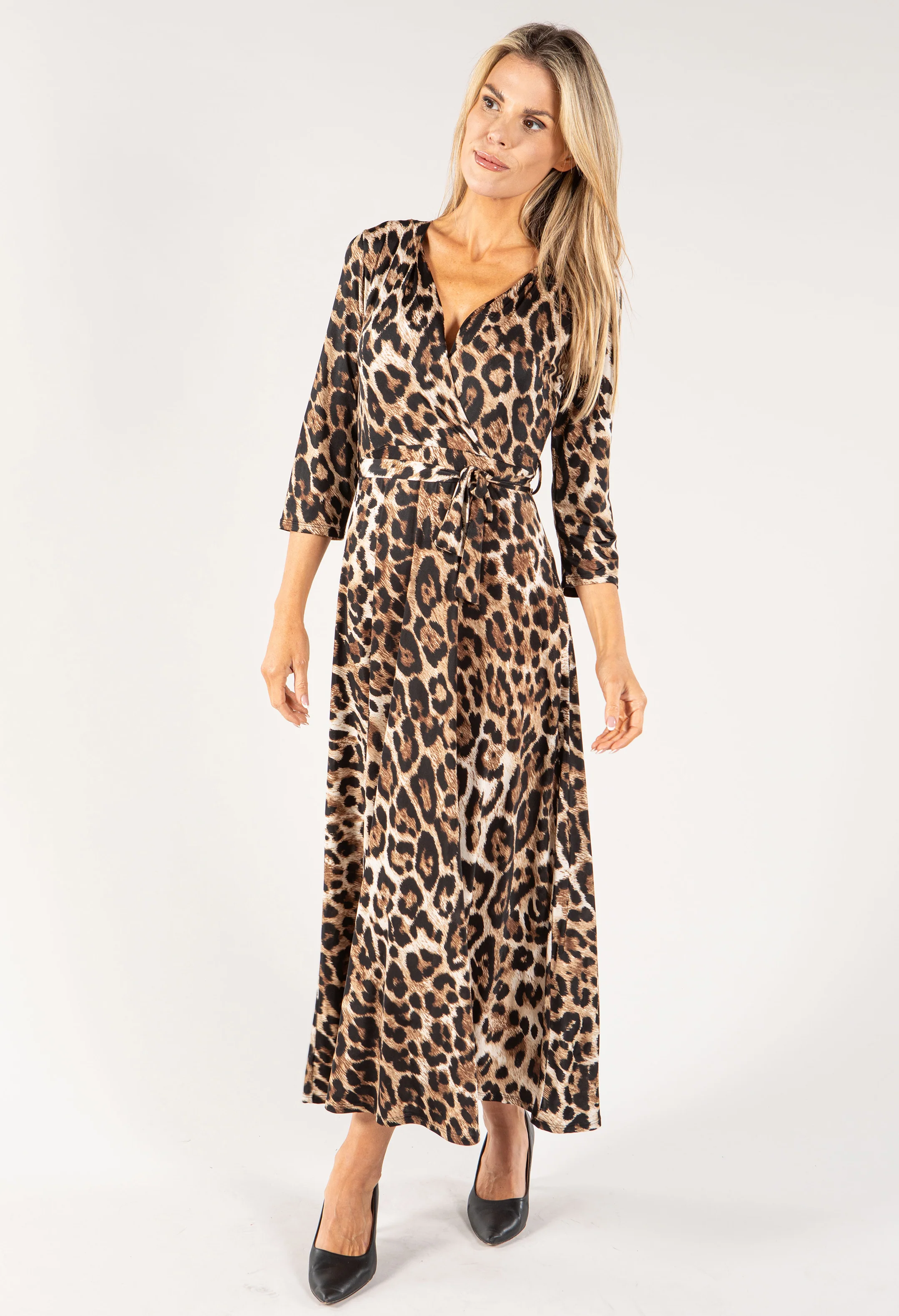Leo Print Wrap Dress - Image 3