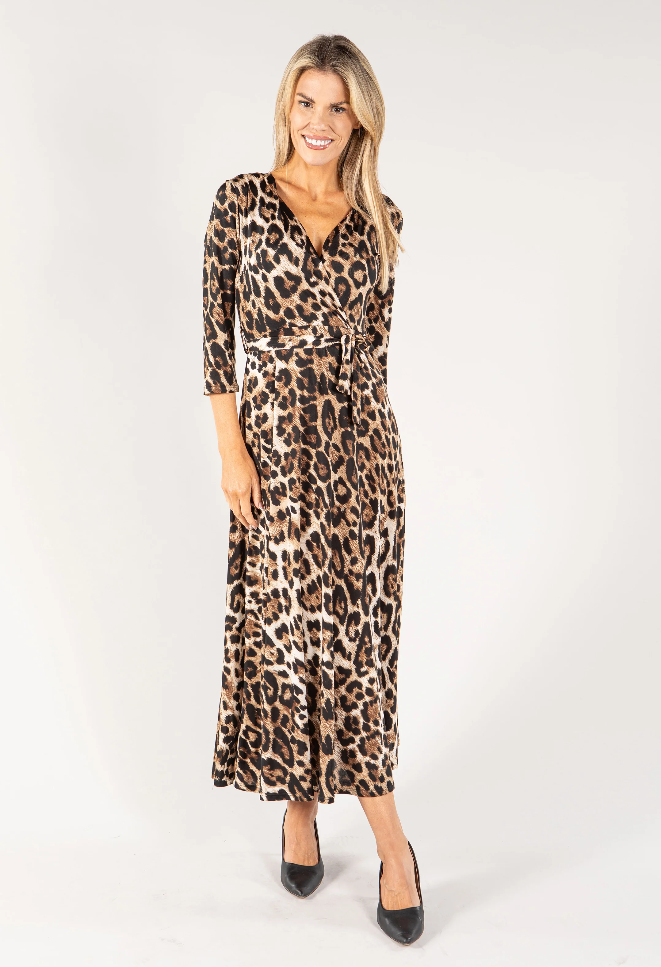 Leo Print Wrap Dress - Image 4