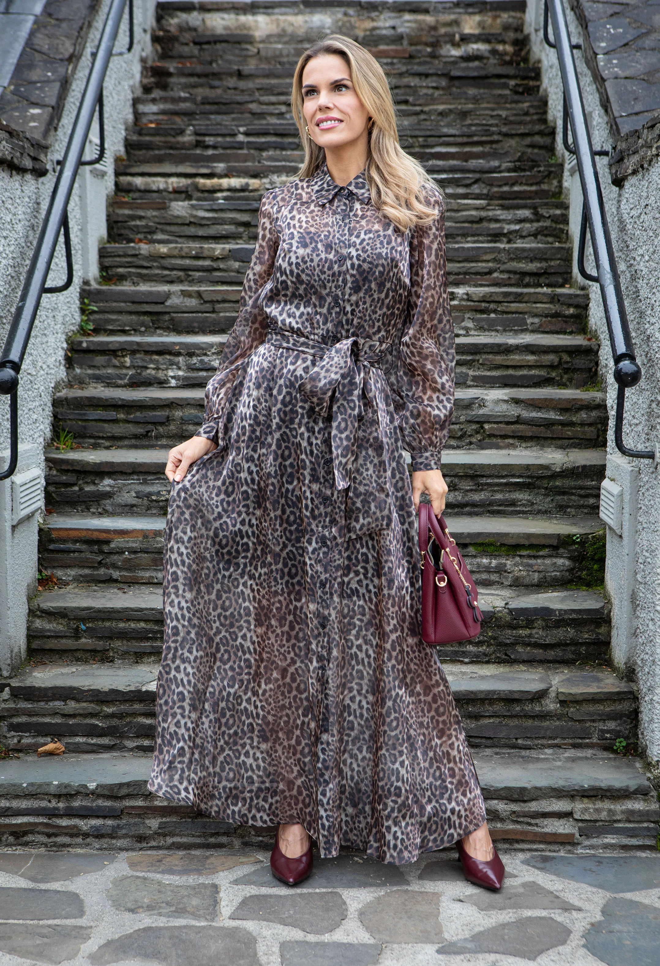 Leopard Maxi Shirt Dress - Image 3