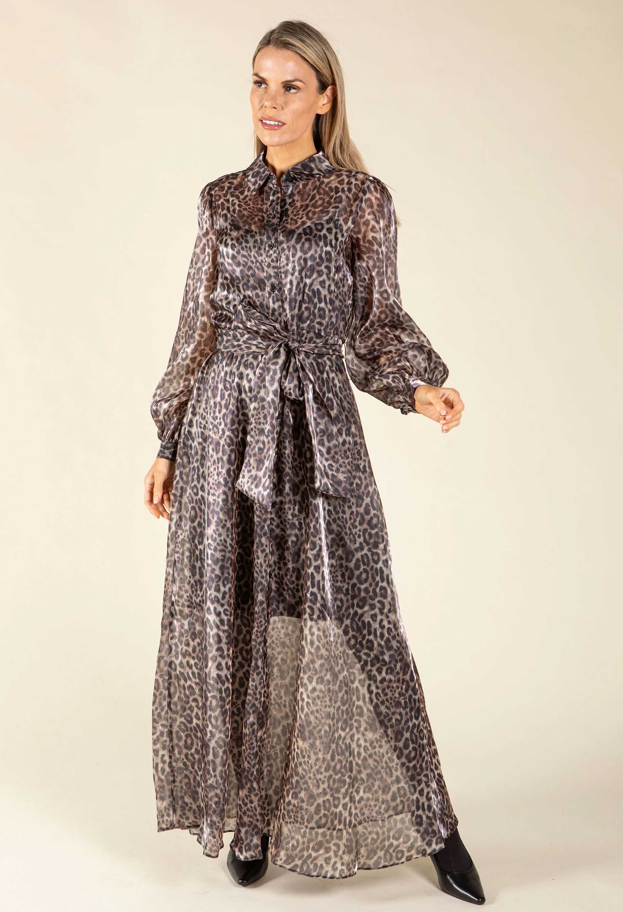Leopard Maxi Shirt Dress - Image 4