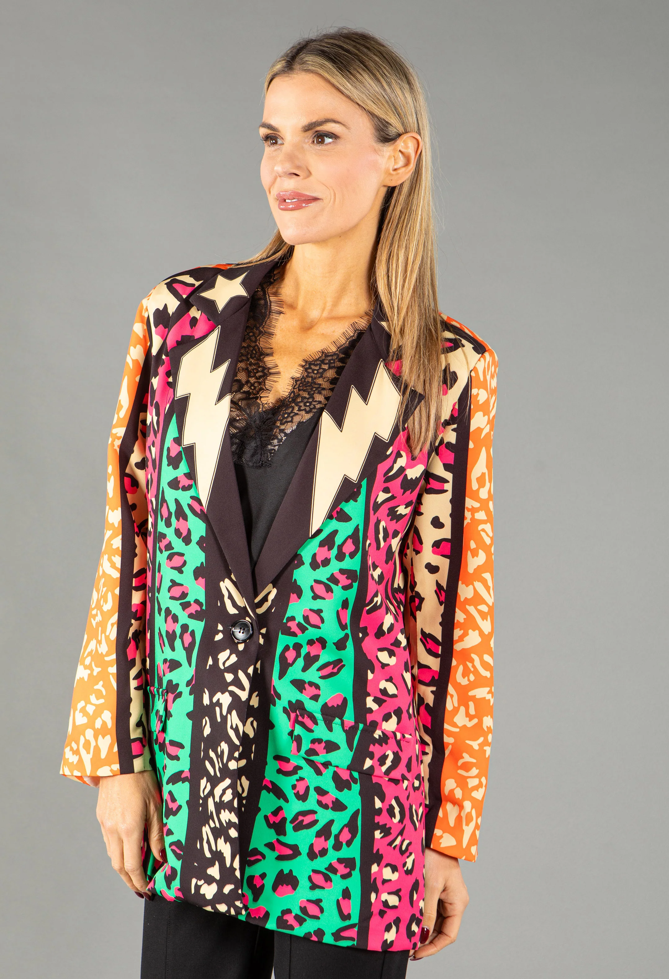 Leopard Print Colour Pop Blazer - Image 2