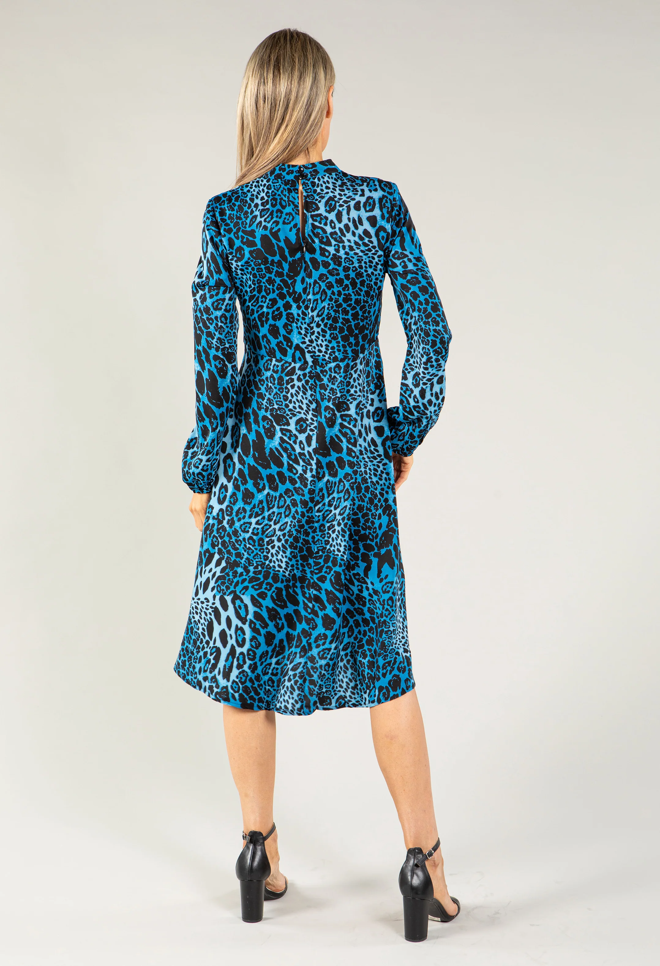 Leopard Print High Neck Dress - Image 3