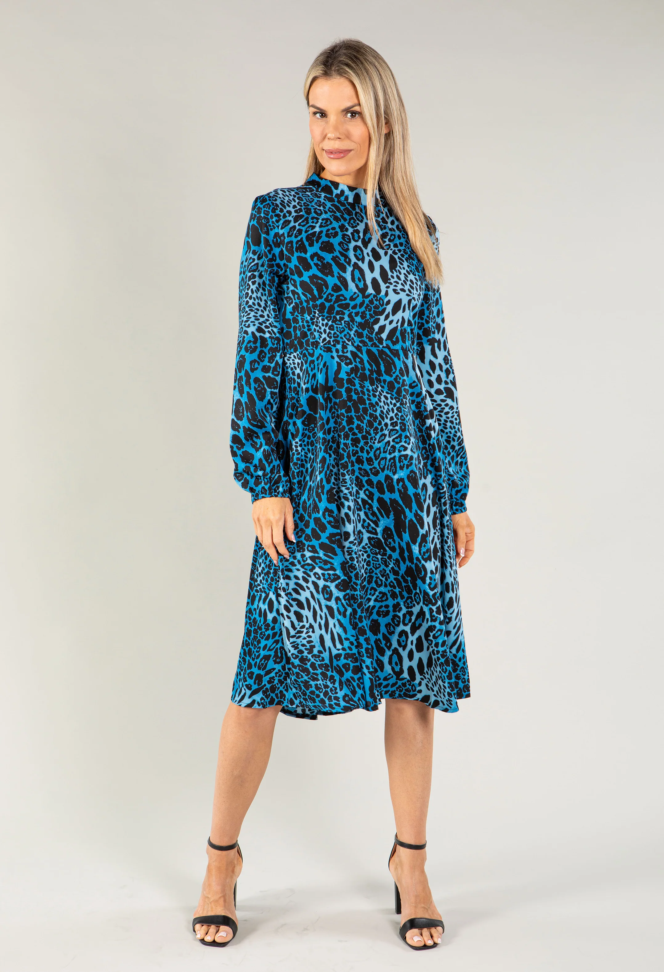 Leopard Print High Neck Dress - Image 4