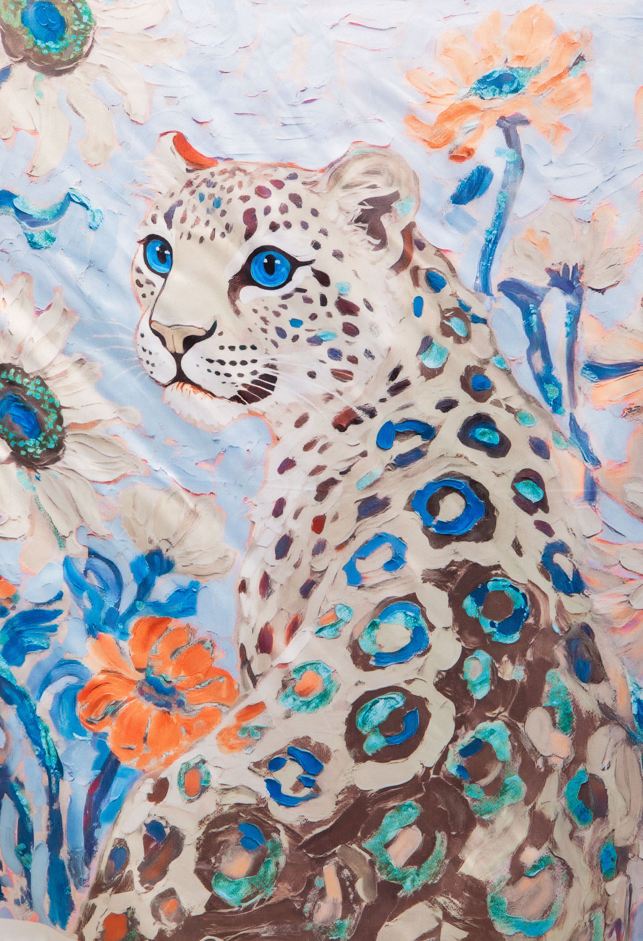 Leopard Print Satin Touch Scarf - Image 7