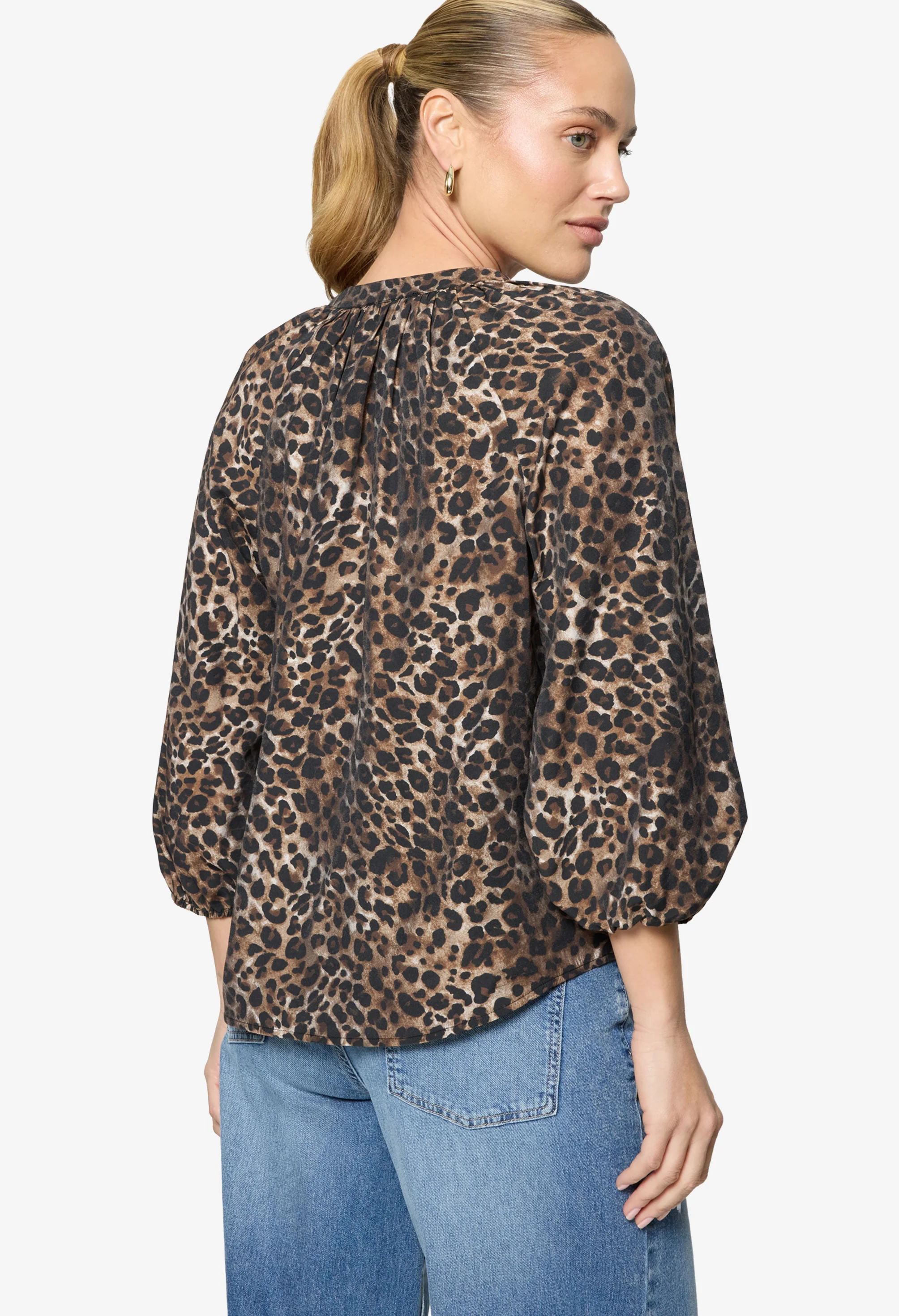 Leopard Print Slip On Blouse - Image 2