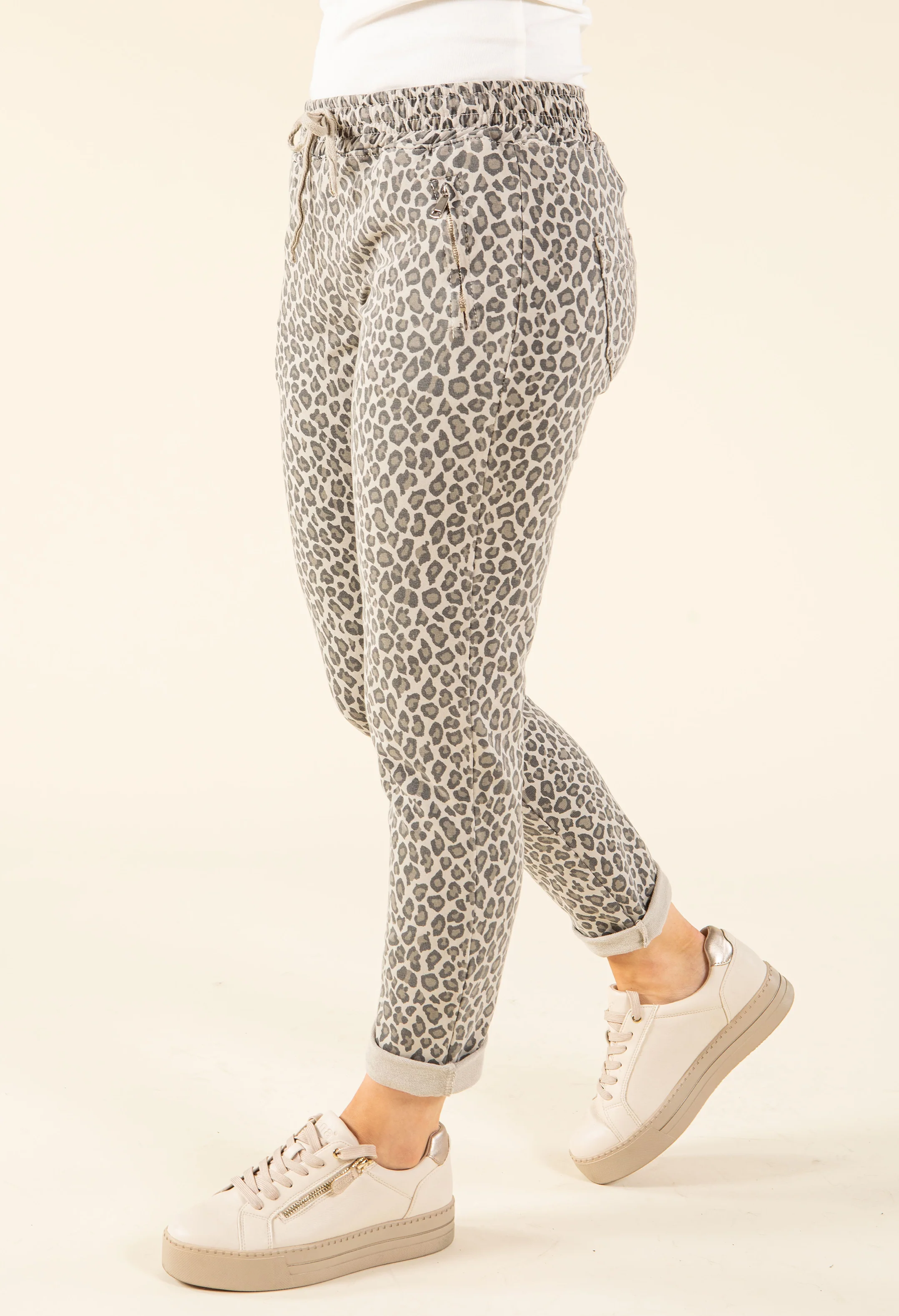 Leopard Print Zip Joggers - Image 2
