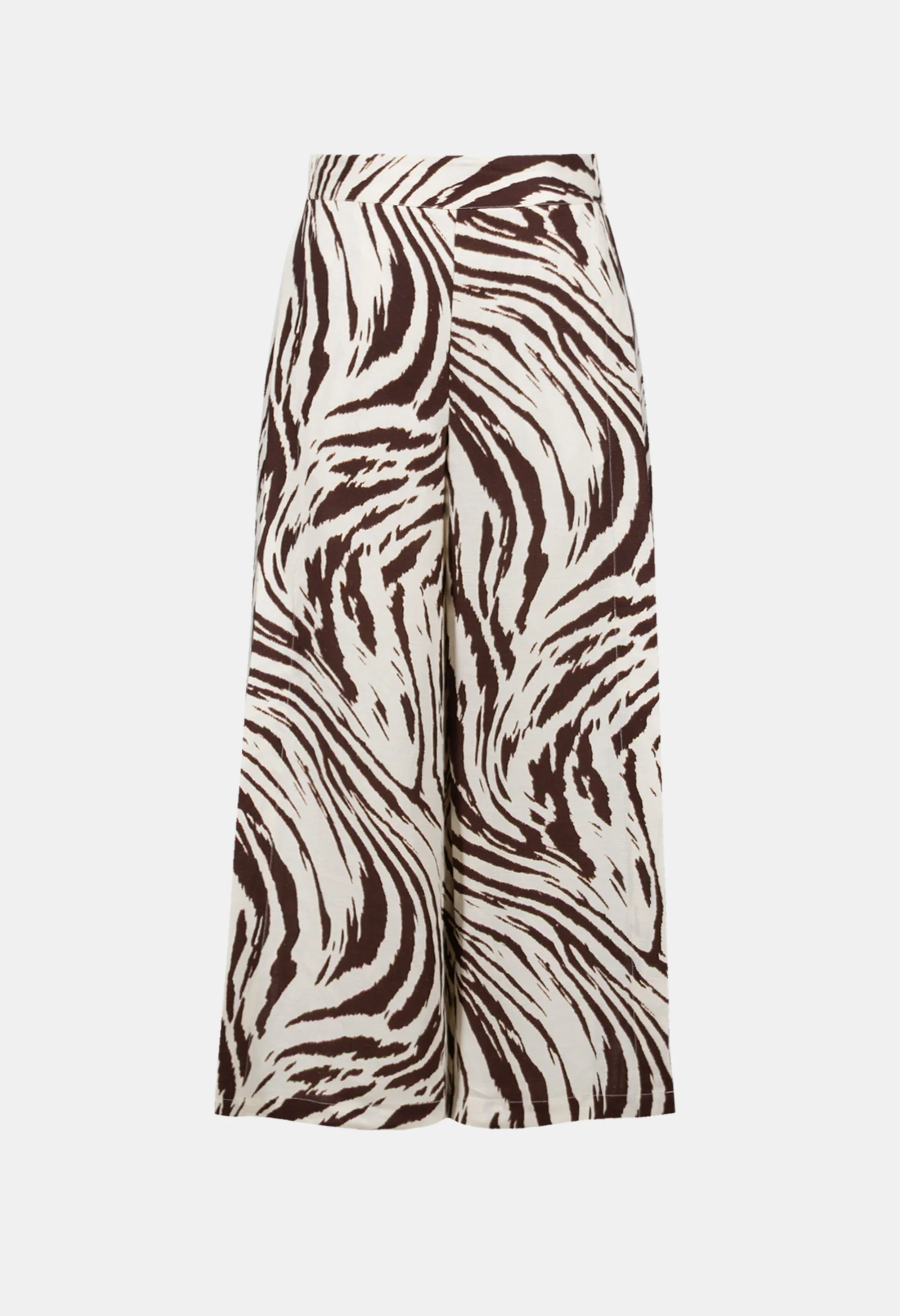 Linen Blend Animal Print Culotte Trousers - Image 6