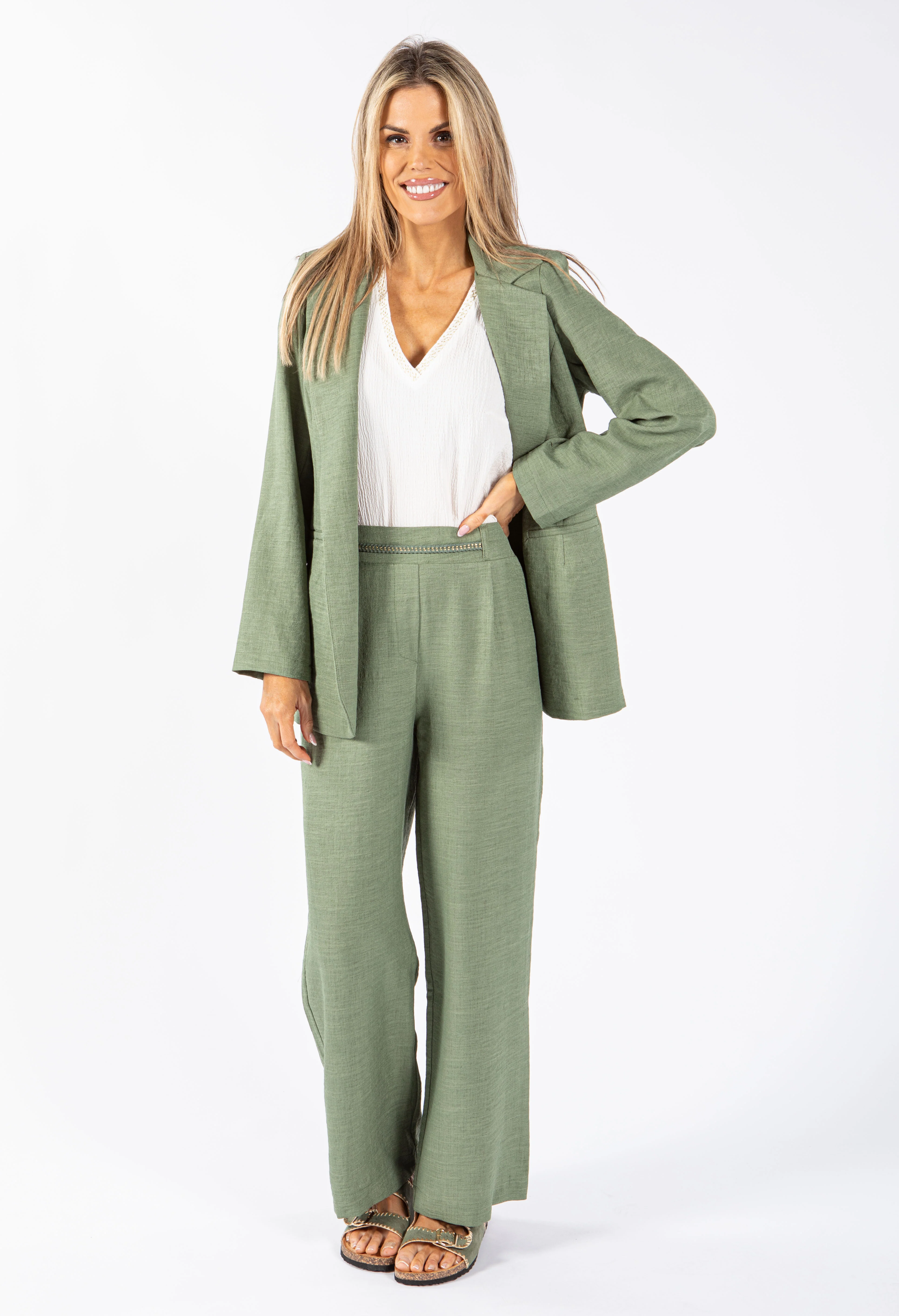 Linen Look Trousers - Image 10