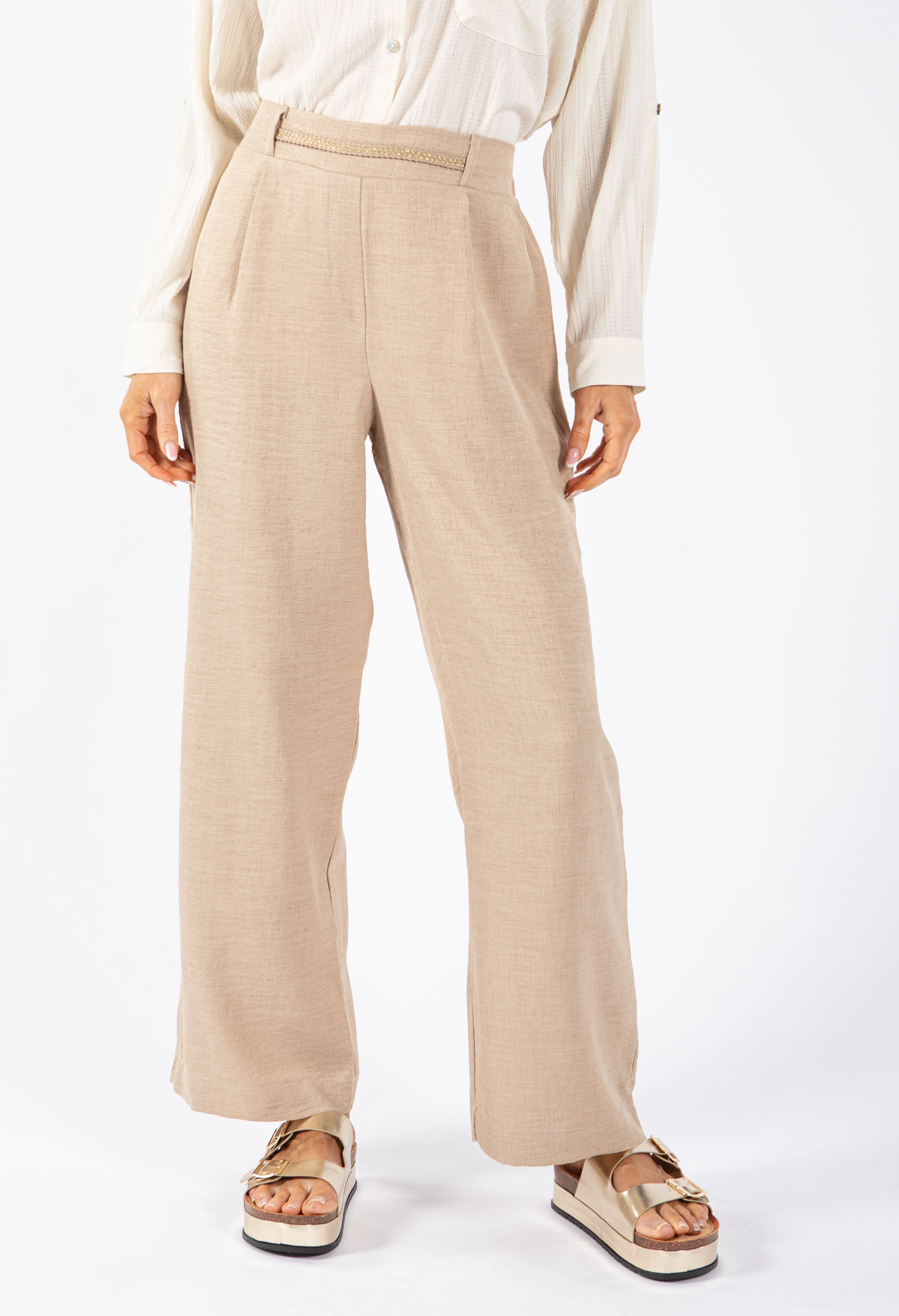 Linen Look Trousers - Image 2