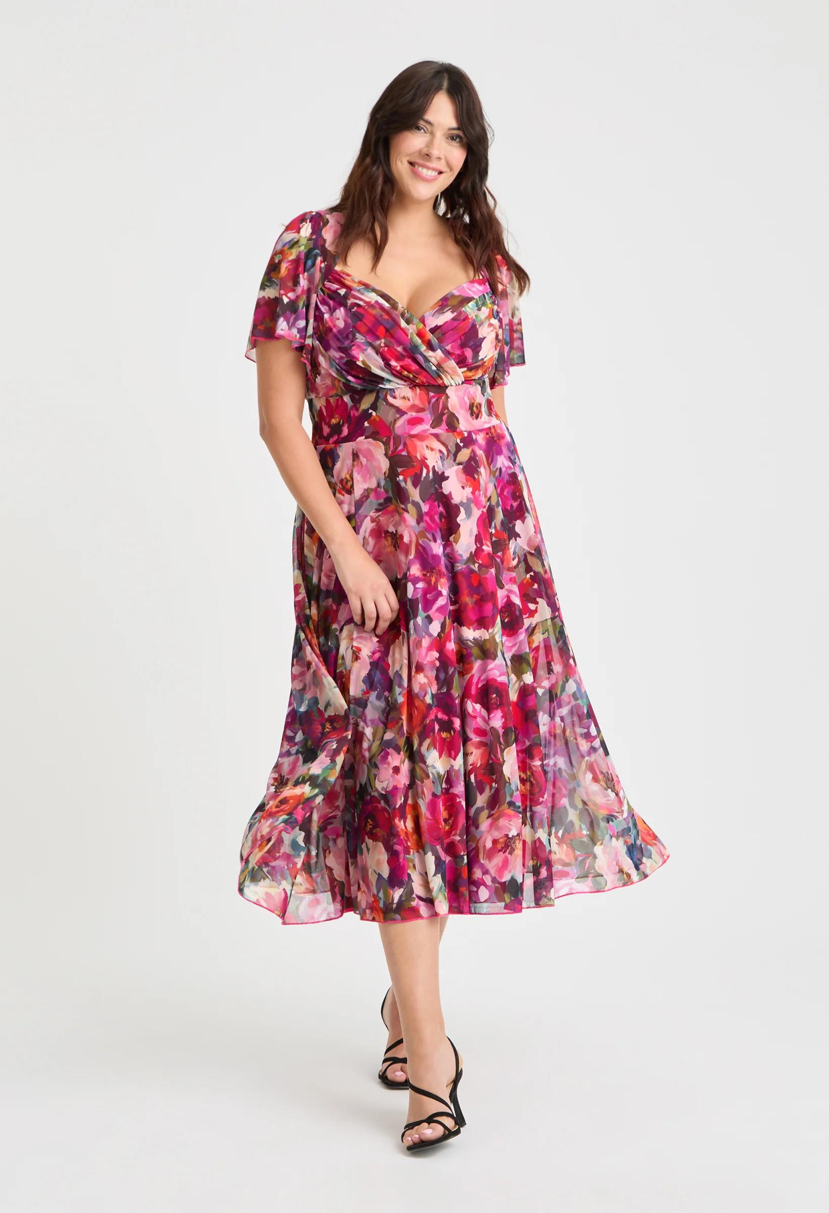 Liz Bolero Wrap Bodice Curve+ Midi Dress - Image 2