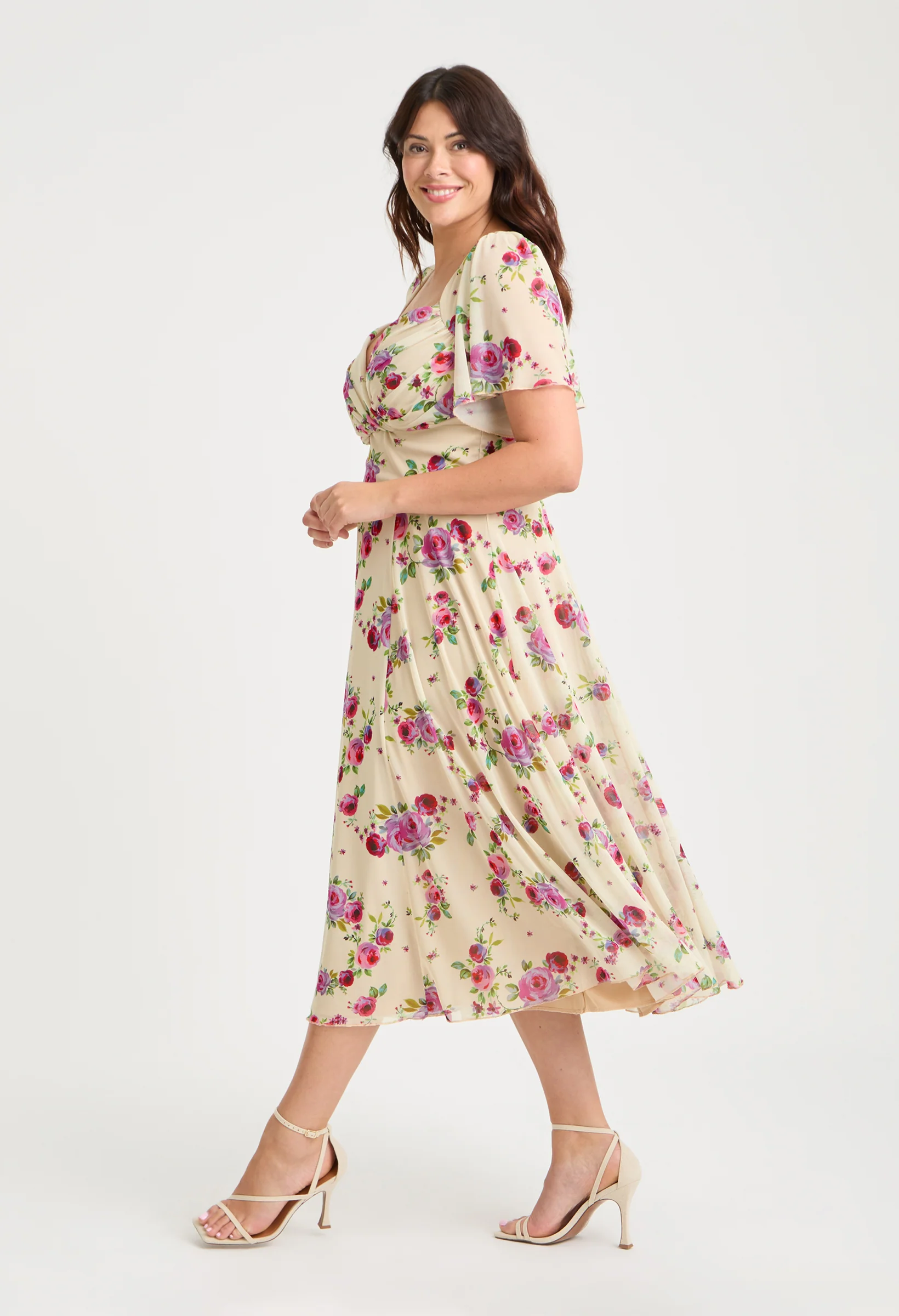 Liz Bolero Wrap Bodice Curve+ Midi Dress - Image 3