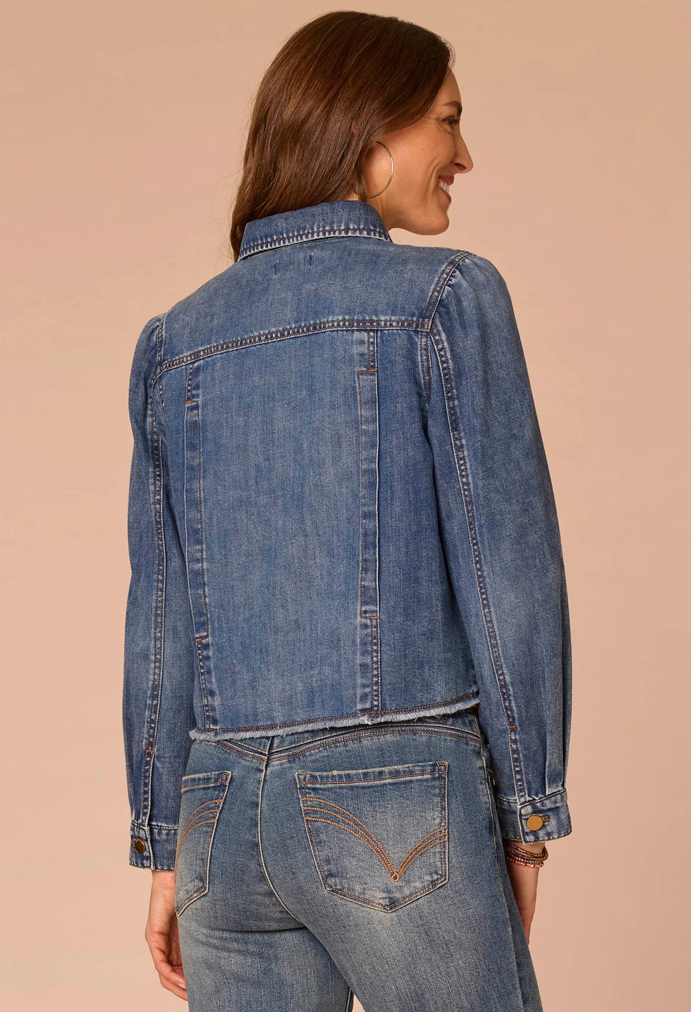 Long Sleeve Button Up Denim Jacket - Image 3